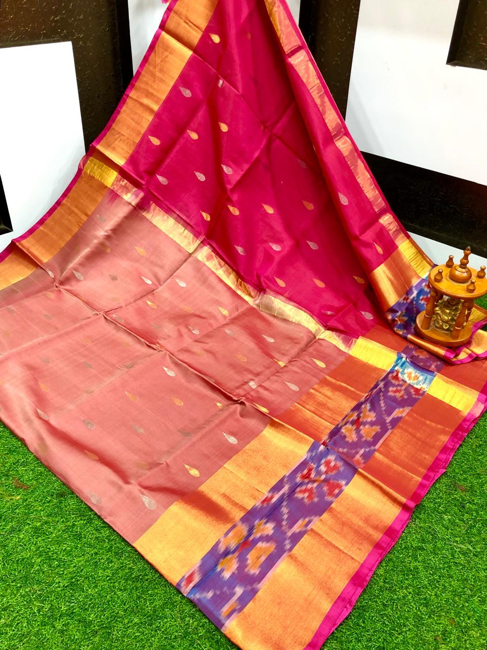 Uppada Pure Silk Pochampalli Border Saree