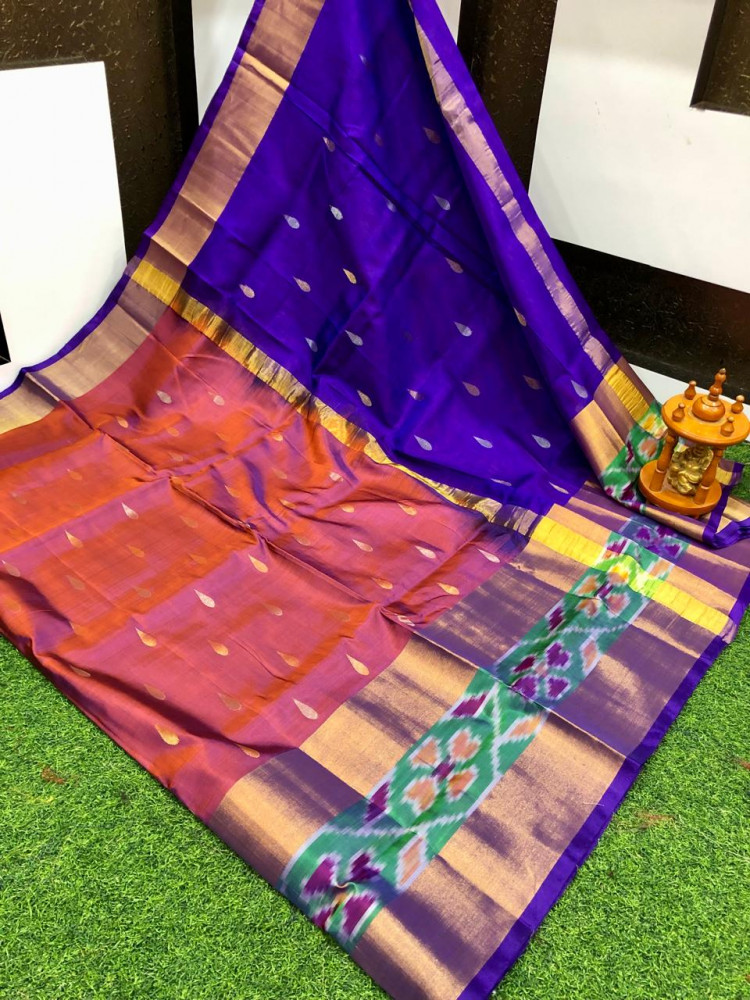Image of Uppada Pure Silk Pochampalli Border Saree