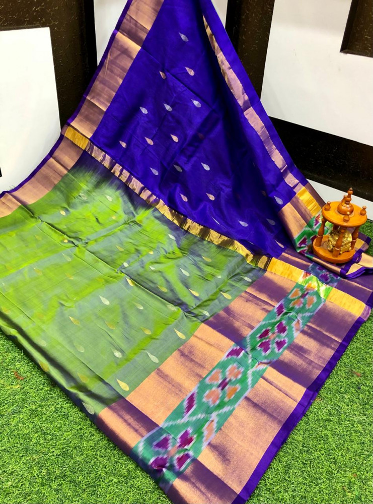 Image of Uppada Pure Silk Pochampalli Border Saree