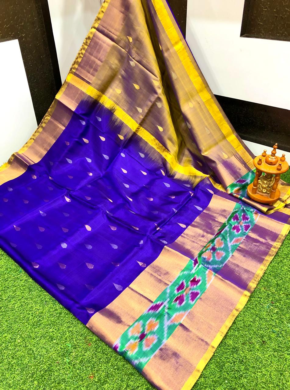 Uppada Pure Silk Pochampalli Border Saree