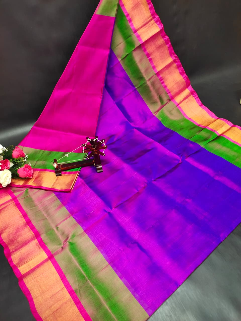 Uppada Pure Silk Plain Saree