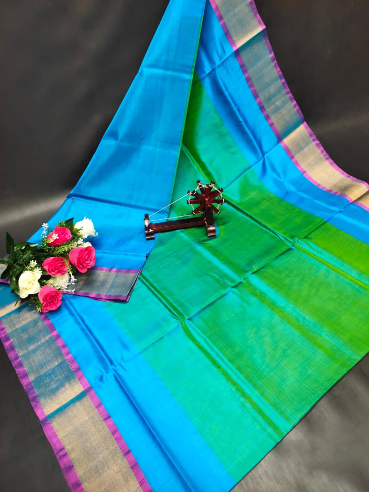 Image of Uppada Pure Silk Plain Saree