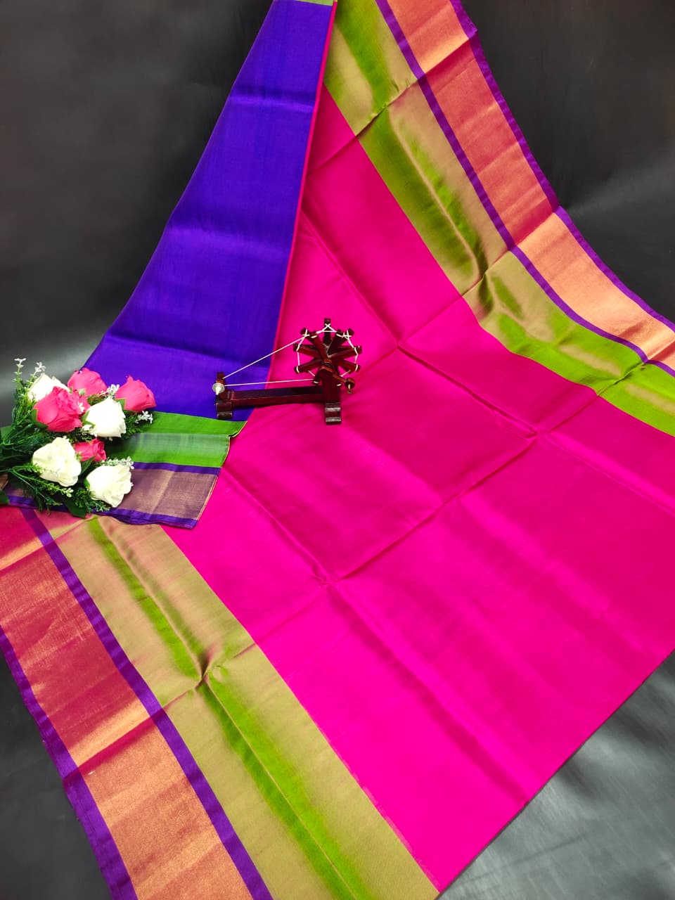 Uppada Pure Silk Plain Saree