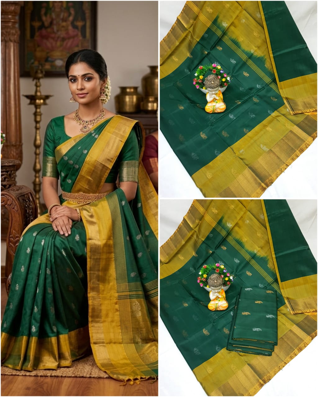 Uppada Pure Silk Nakshatra Butta Saree with Kaddi Border
