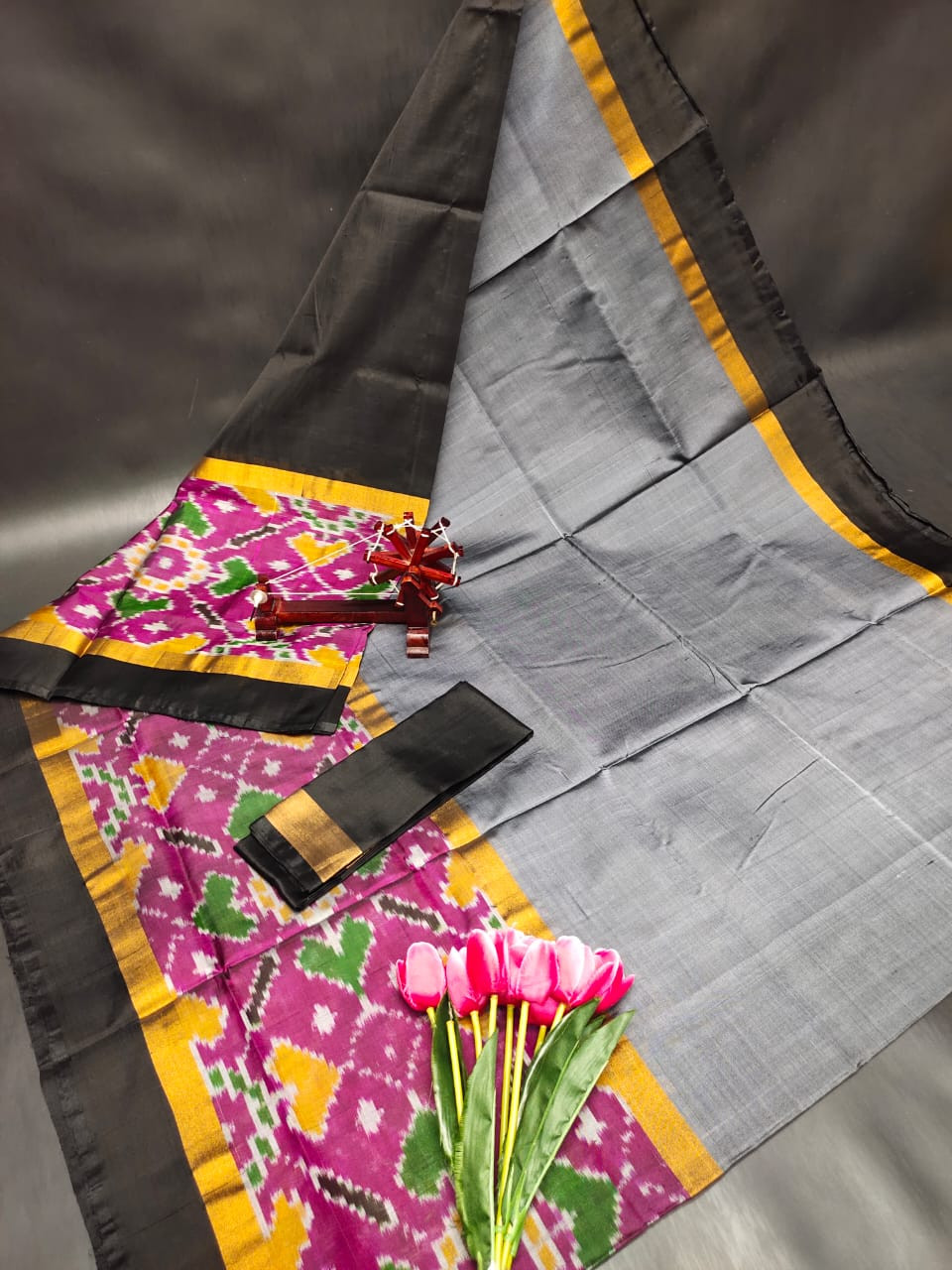 Pure Uppada Pattu Pochampally Border Saree