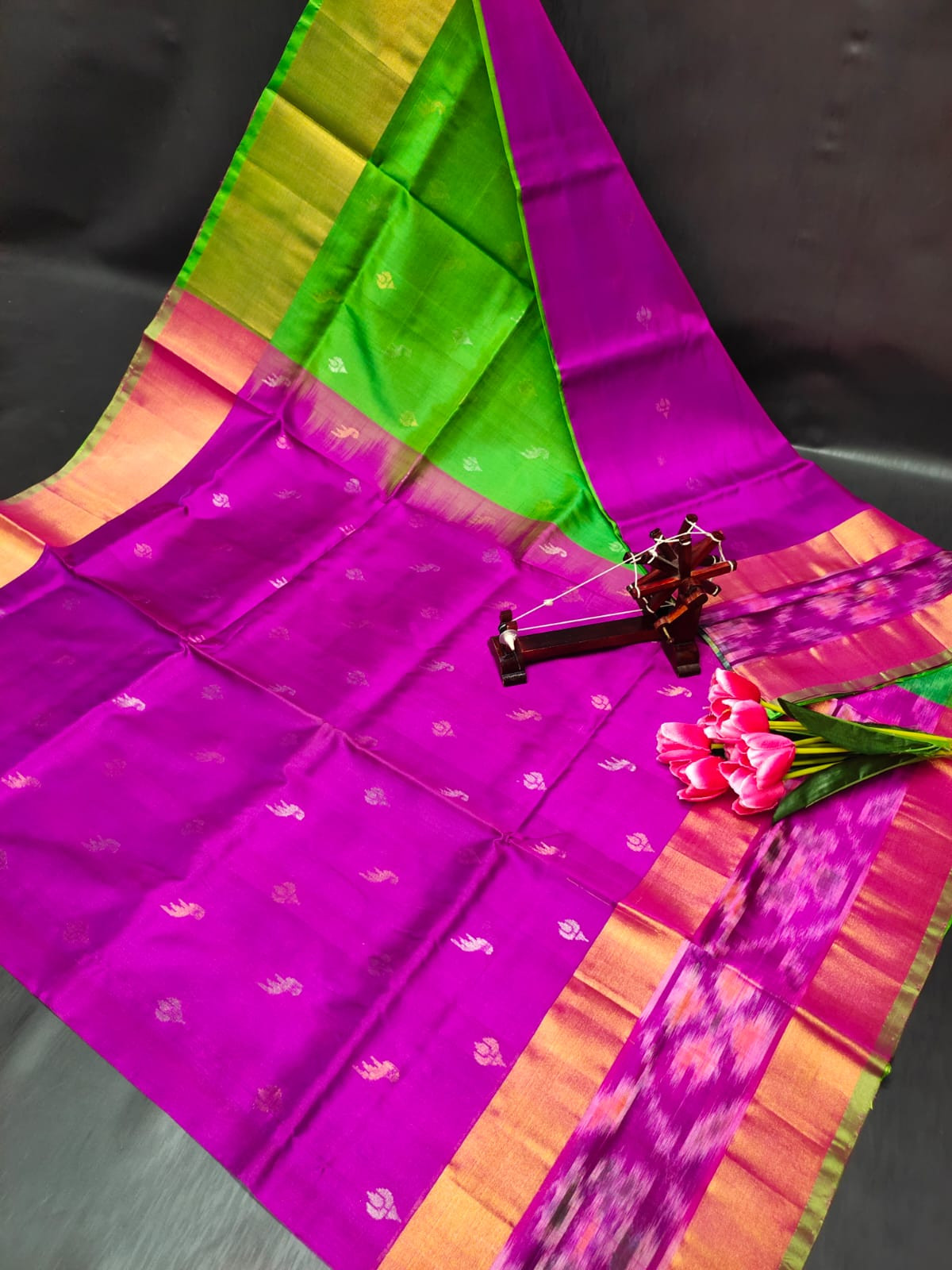 Pure Uppada Pattu Pochampally Border Saree