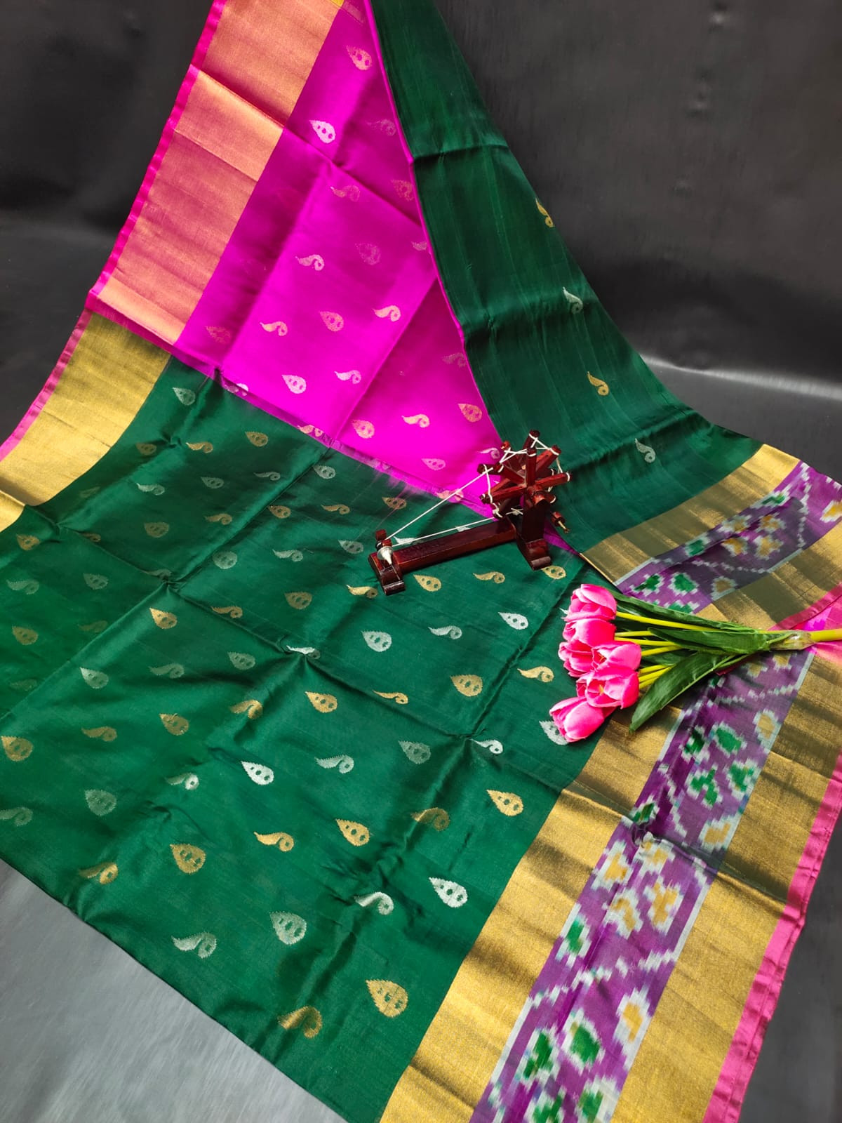 Pure Uppada Pattu Pochampally Border Saree
