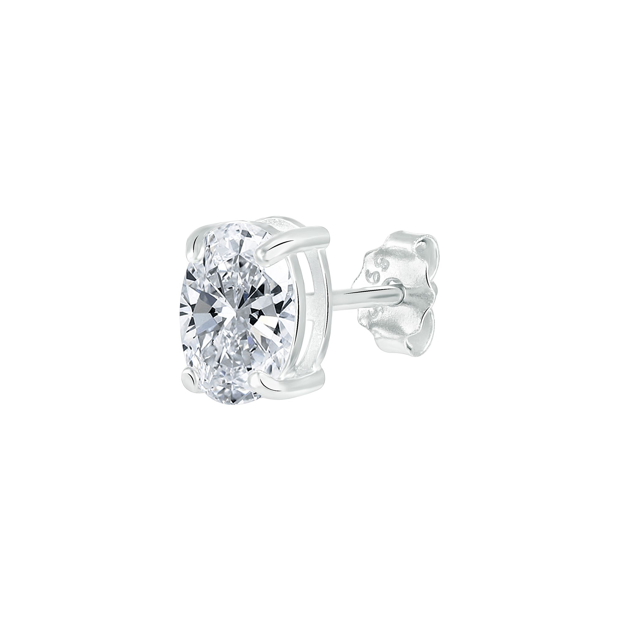 Designer Silver Diamond Tops Earring for Women and Girls