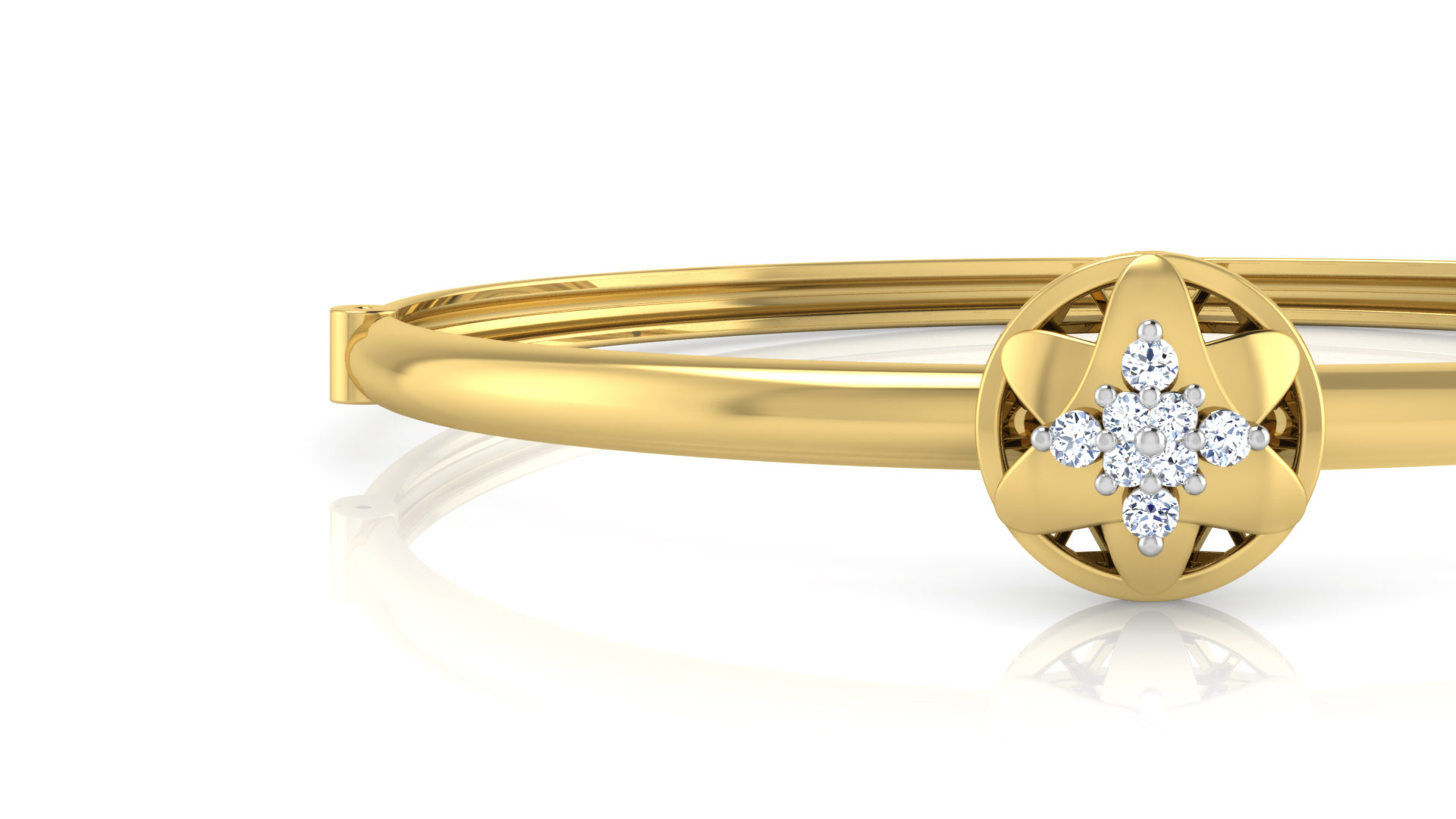 Designer Trendy 18k Gold Kada Bracelet for Girls and Women