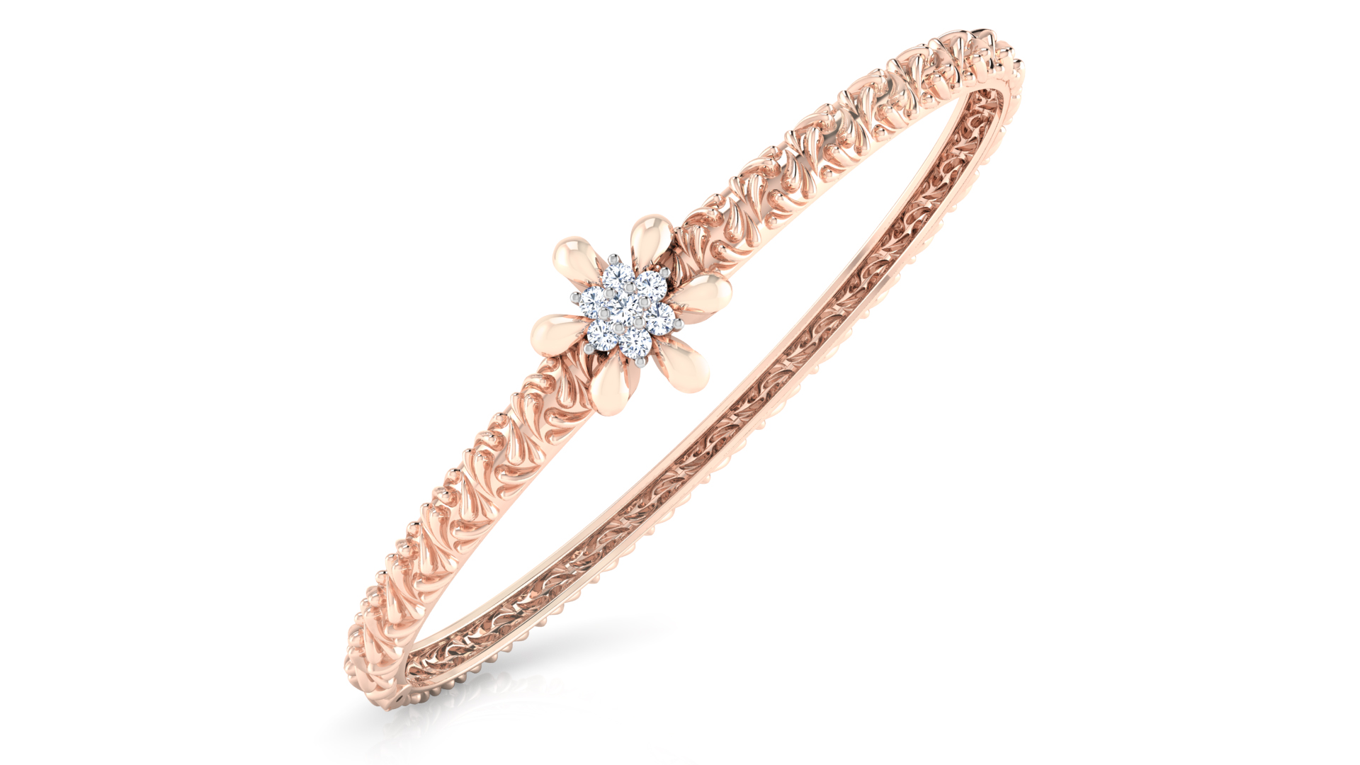 Designer Trendy 18k Gold Kada Bracelet for Girls and Women