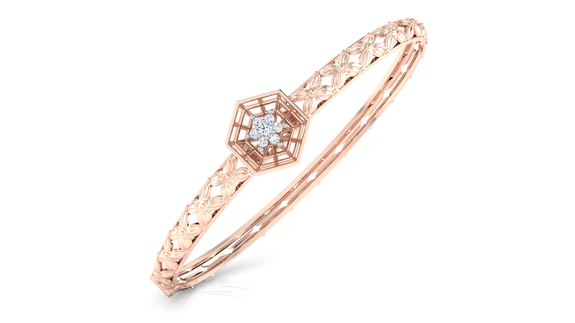 Designer Trendy 18k Gold Kada Bracelet for Girls and Women