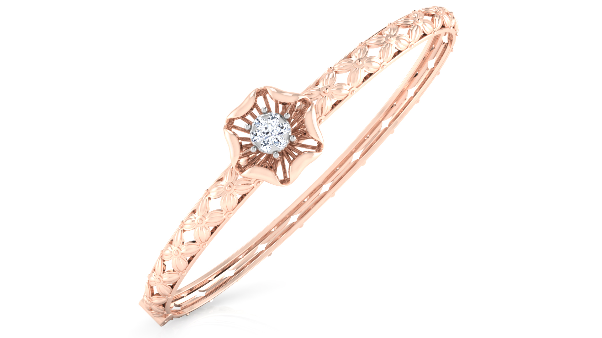 Designer Trendy 18k Gold Kada Bracelet for Girls and Women