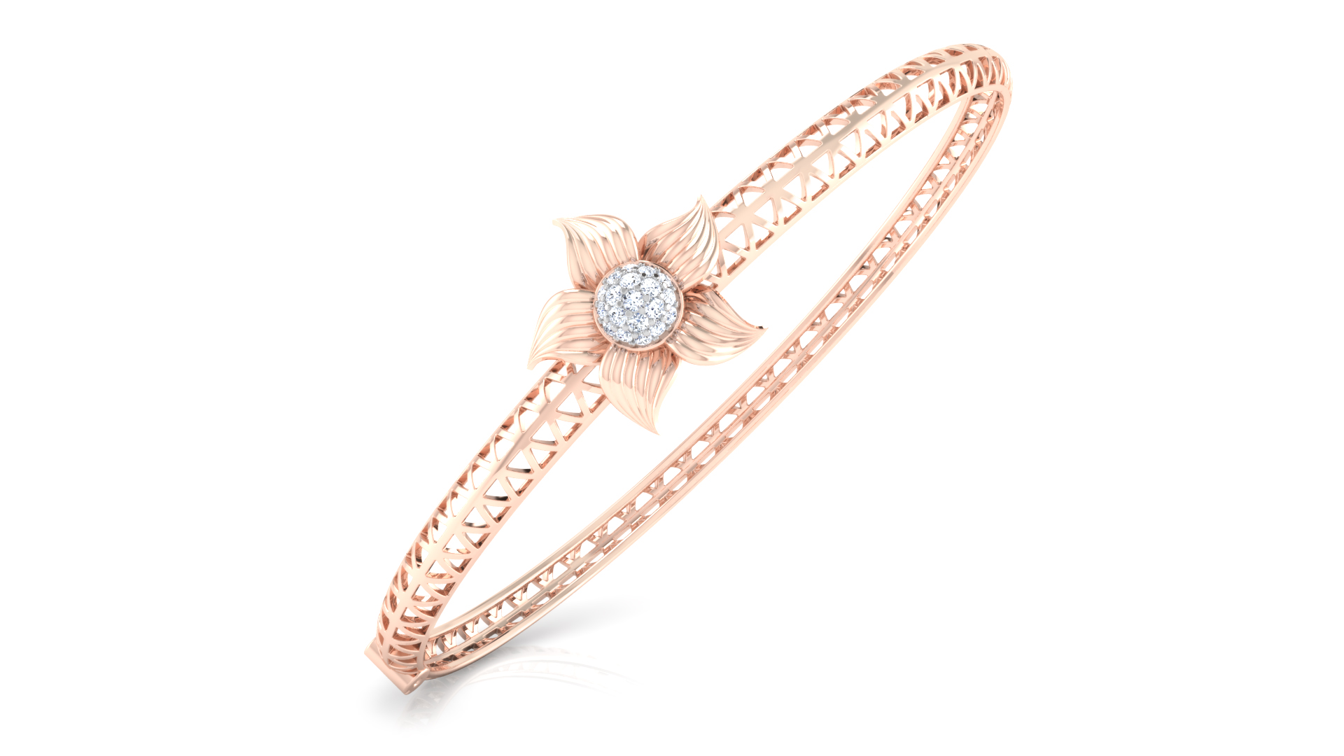 Designer Trendy 18k Gold Kada Bracelet for Girls and Women