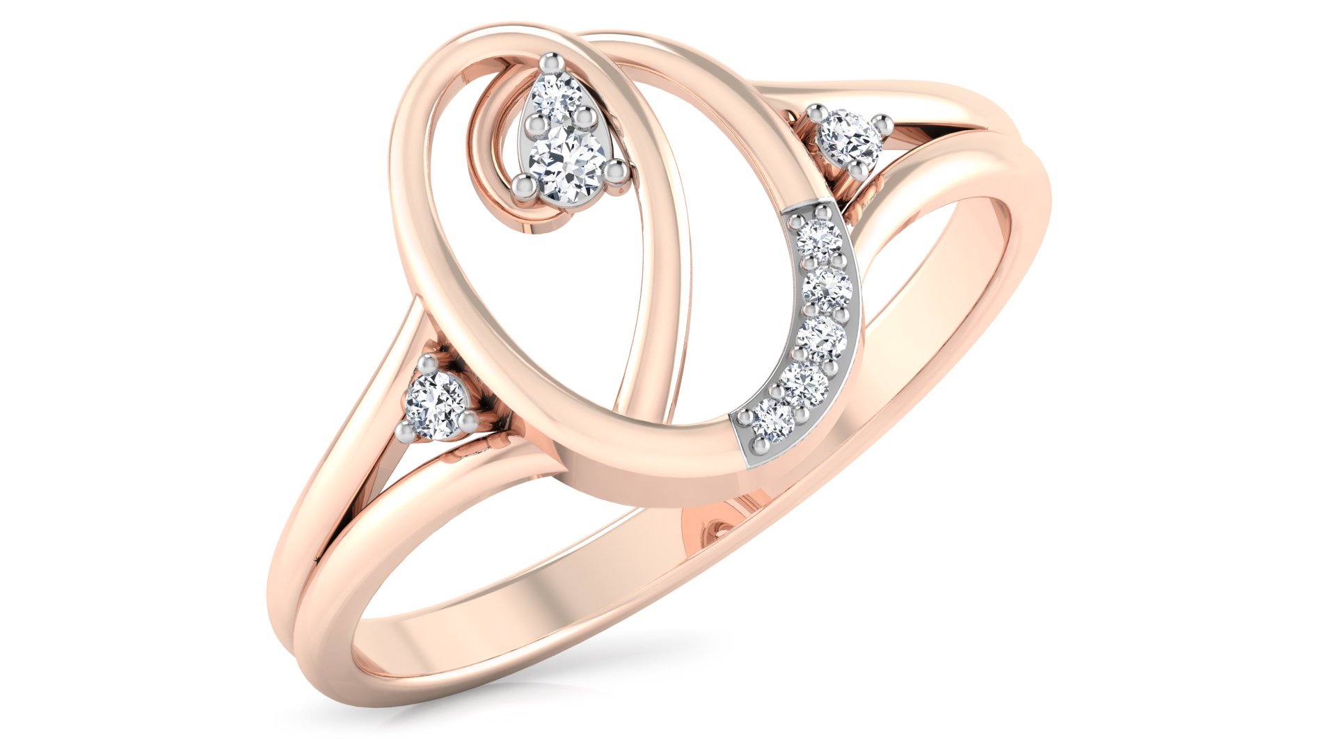 Designer Stylish 18 K Gold Diamond Ring for Women and Girls