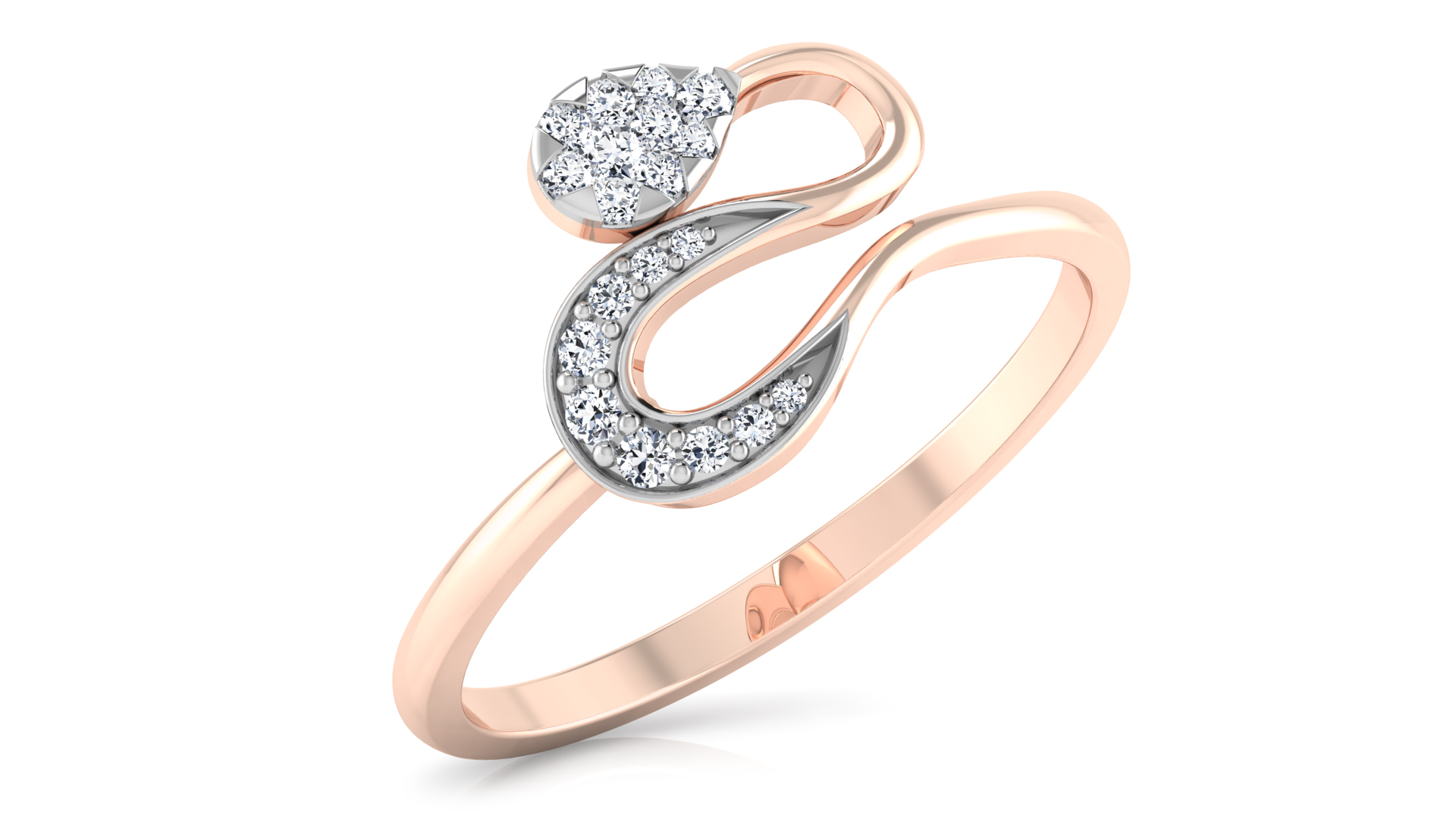 Designer Stylish 18 K Gold Diamond Ring for Women and Girls