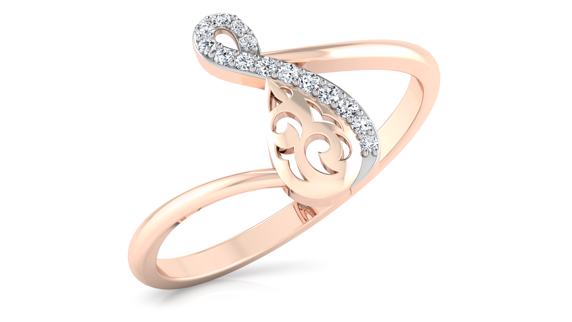 Designer Stylish 18 K Gold Diamond Ring for Women and Girls