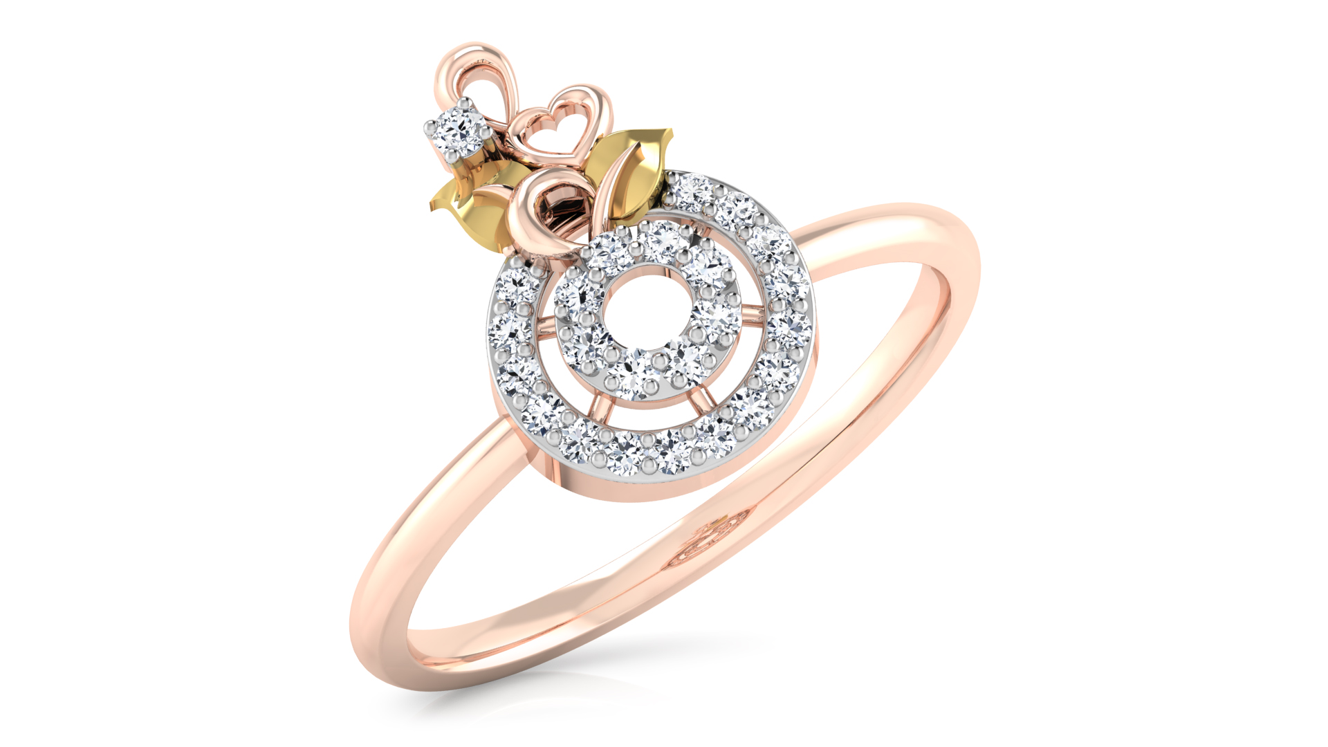 Designer Stylish 18 K Gold Diamond Ring for Women and Girls