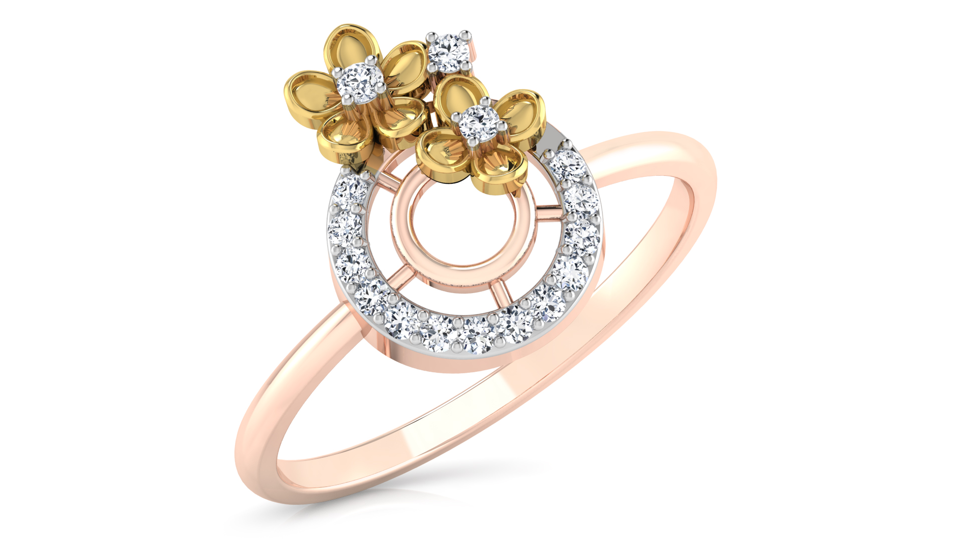Designer Stylish 18 K Gold Diamond Ring for Women and Girls