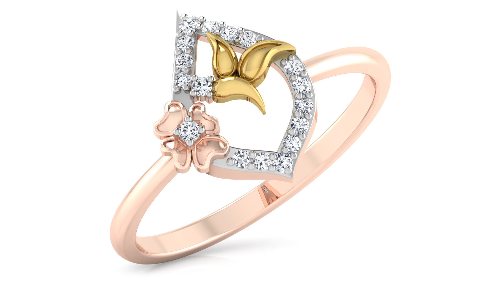 Designer Stylish 18 K Gold Diamond Ring for Women and Girls