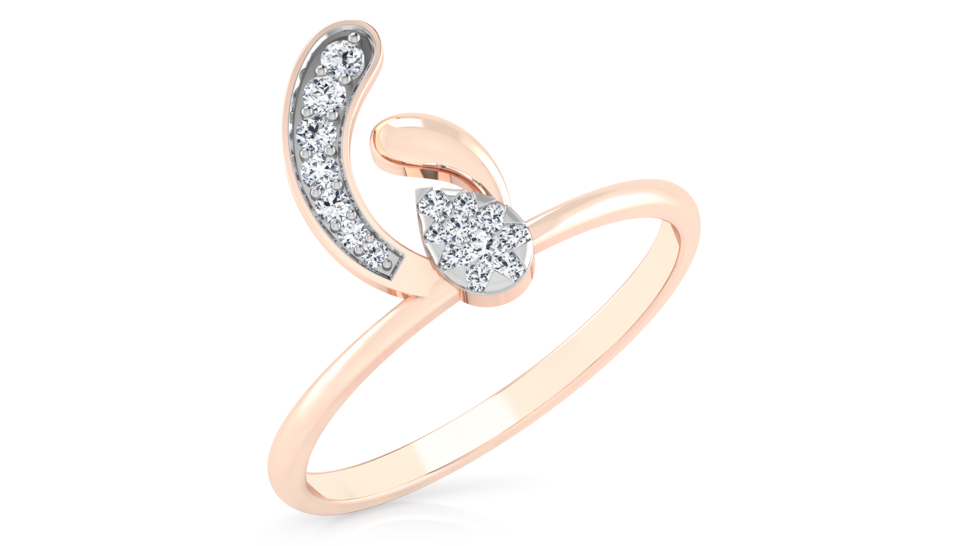 Designer Stylish 18 K Gold Diamond Ring for Women and Girls