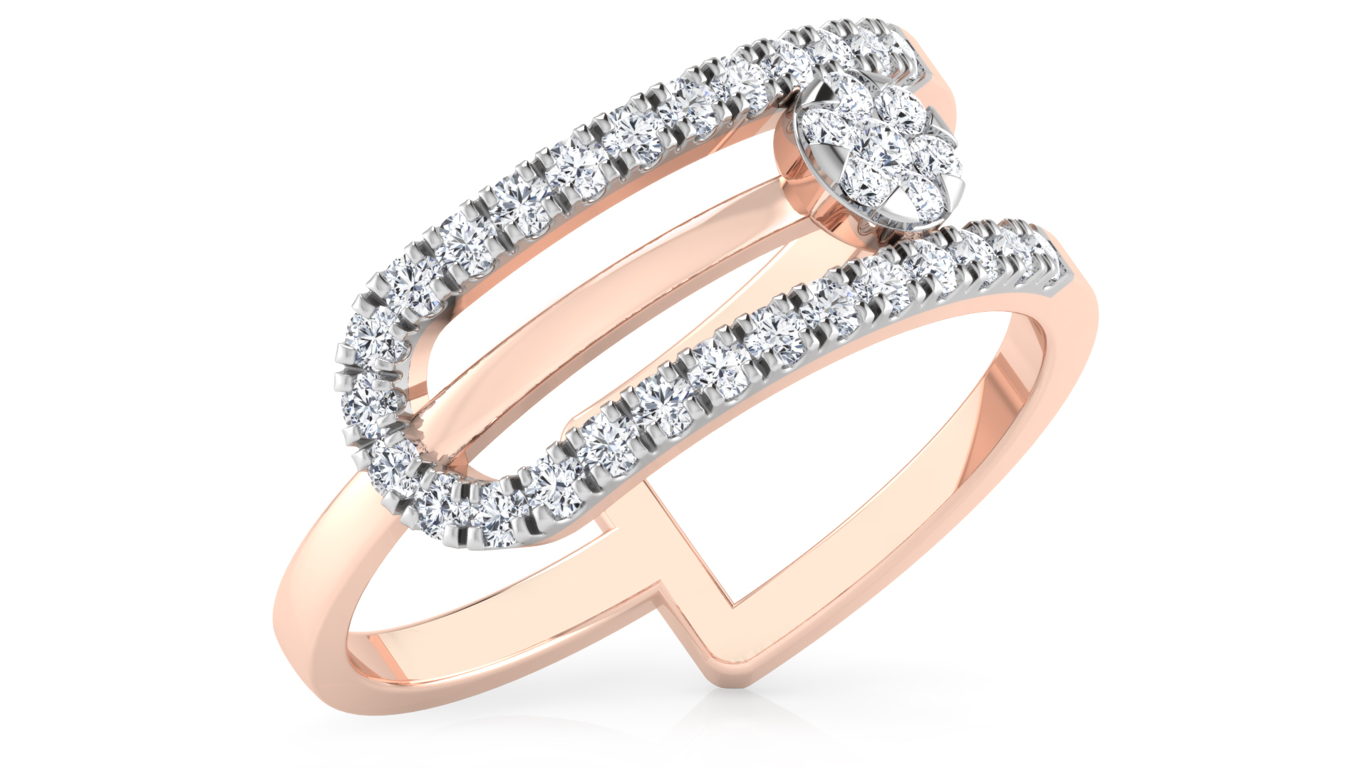 Designer Stylish 18 K Gold Diamond Ring for Women and Girls