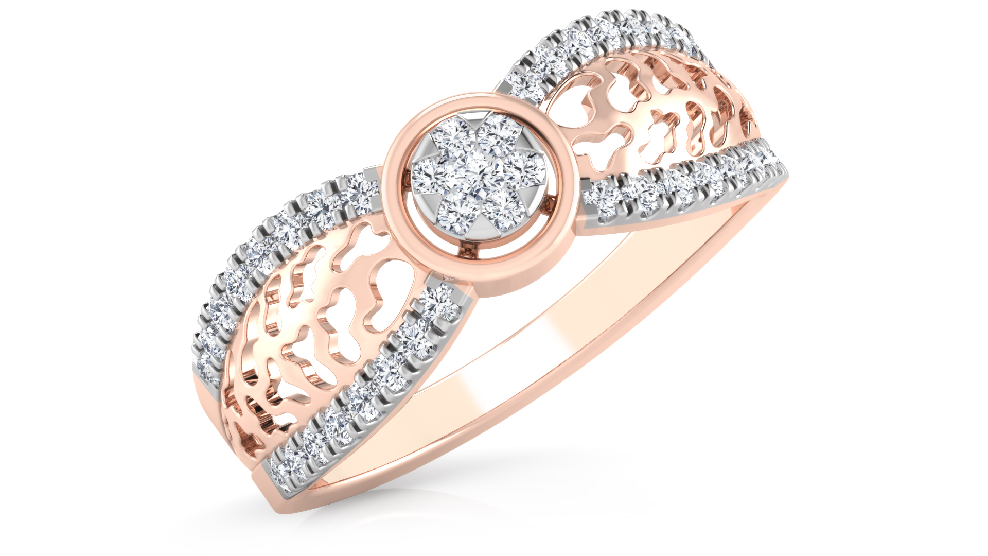 Designer Stylish 18 K Gold Diamond Ring for Women and Girls