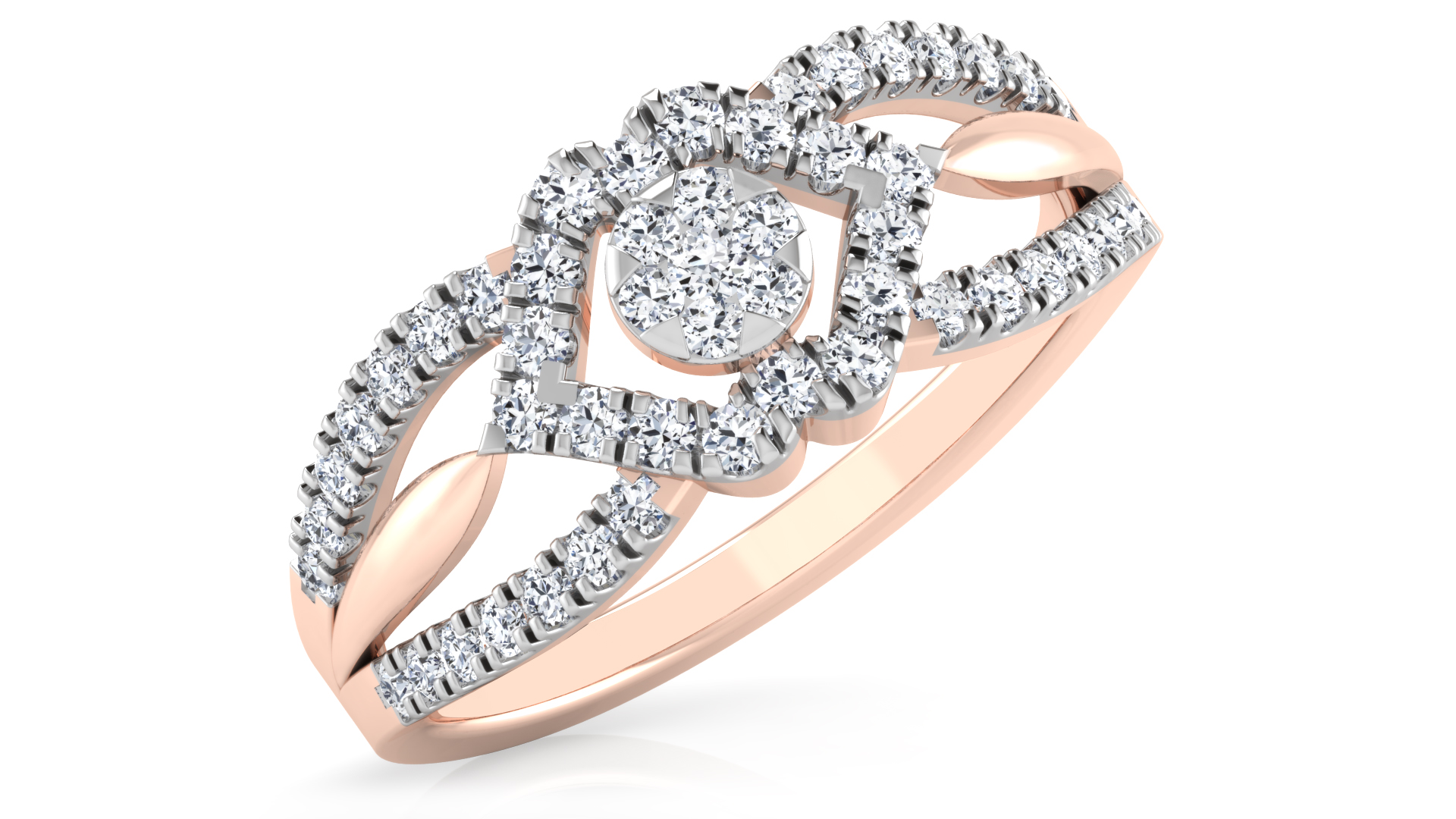 Designer Stylish 18 K Gold Diamond Ring for Women and Girls
