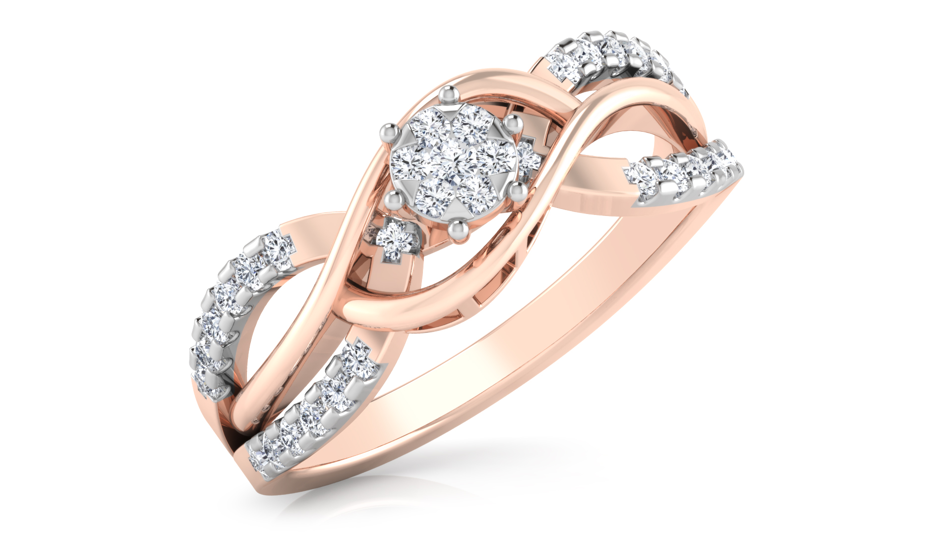 Designer Stylish 18 K Gold Diamond Ring for Women and Girls