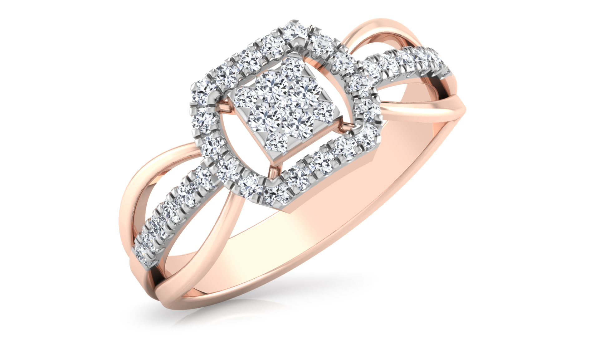 Designer Stylish 18 K Gold Diamond Ring for Women and Girls