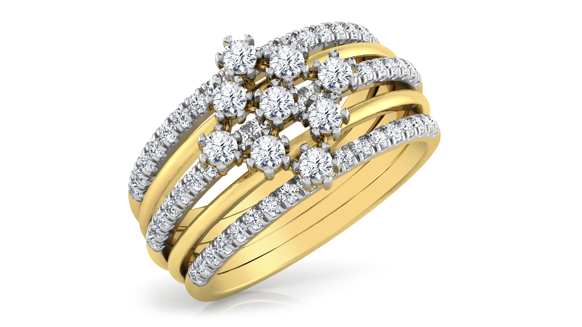 Designer Stylish 18 K Gold Diamond Ring for Women and Girls