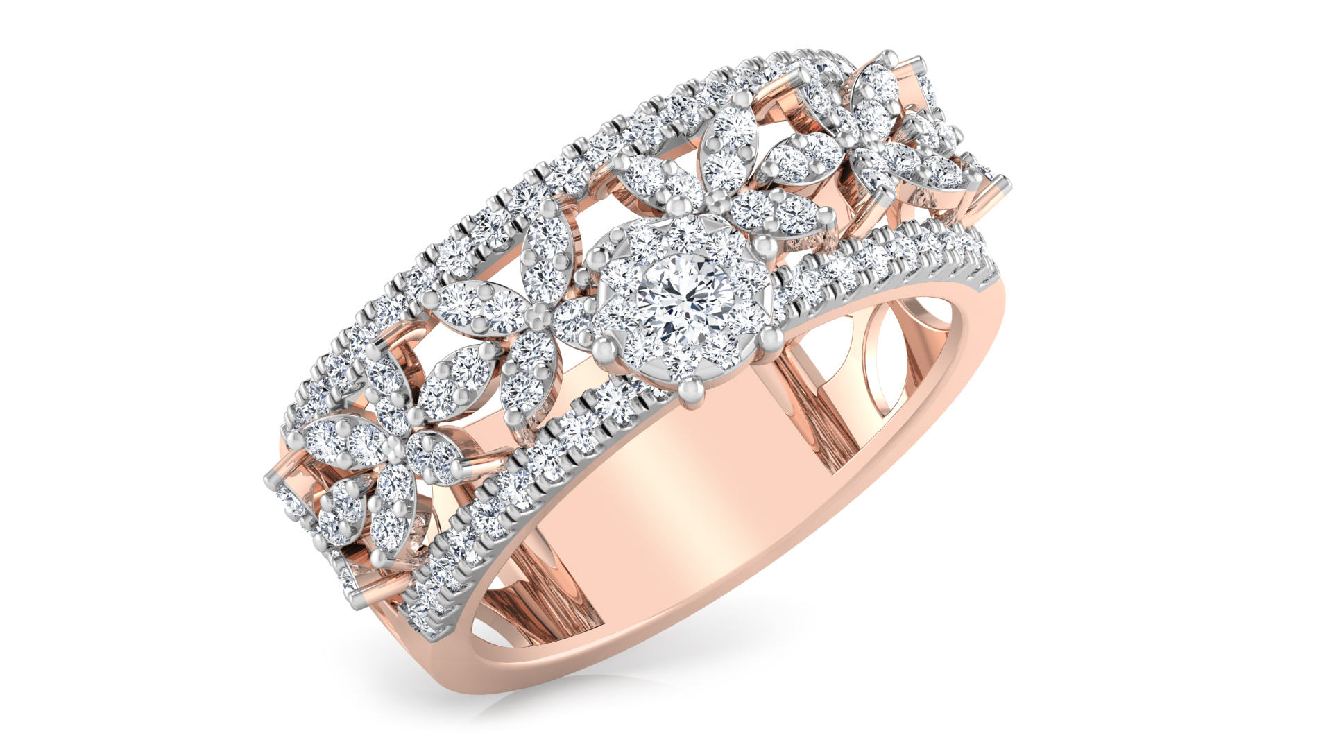 Designer Stylish 18 K Gold Diamond Ring for Women and Girls