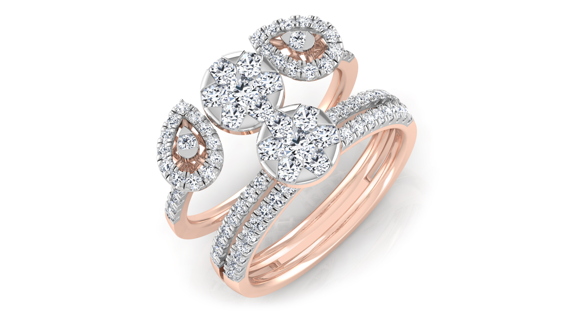 Designer Stylish 18 K Gold Diamond Ring for Women and Girls