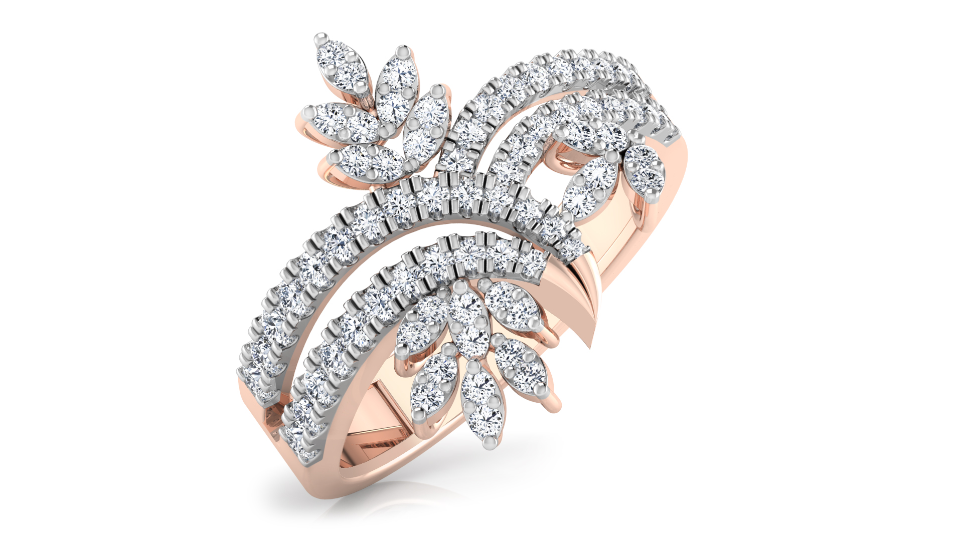 Designer Stylish 18 K Gold Diamond Ring for Women and Girls