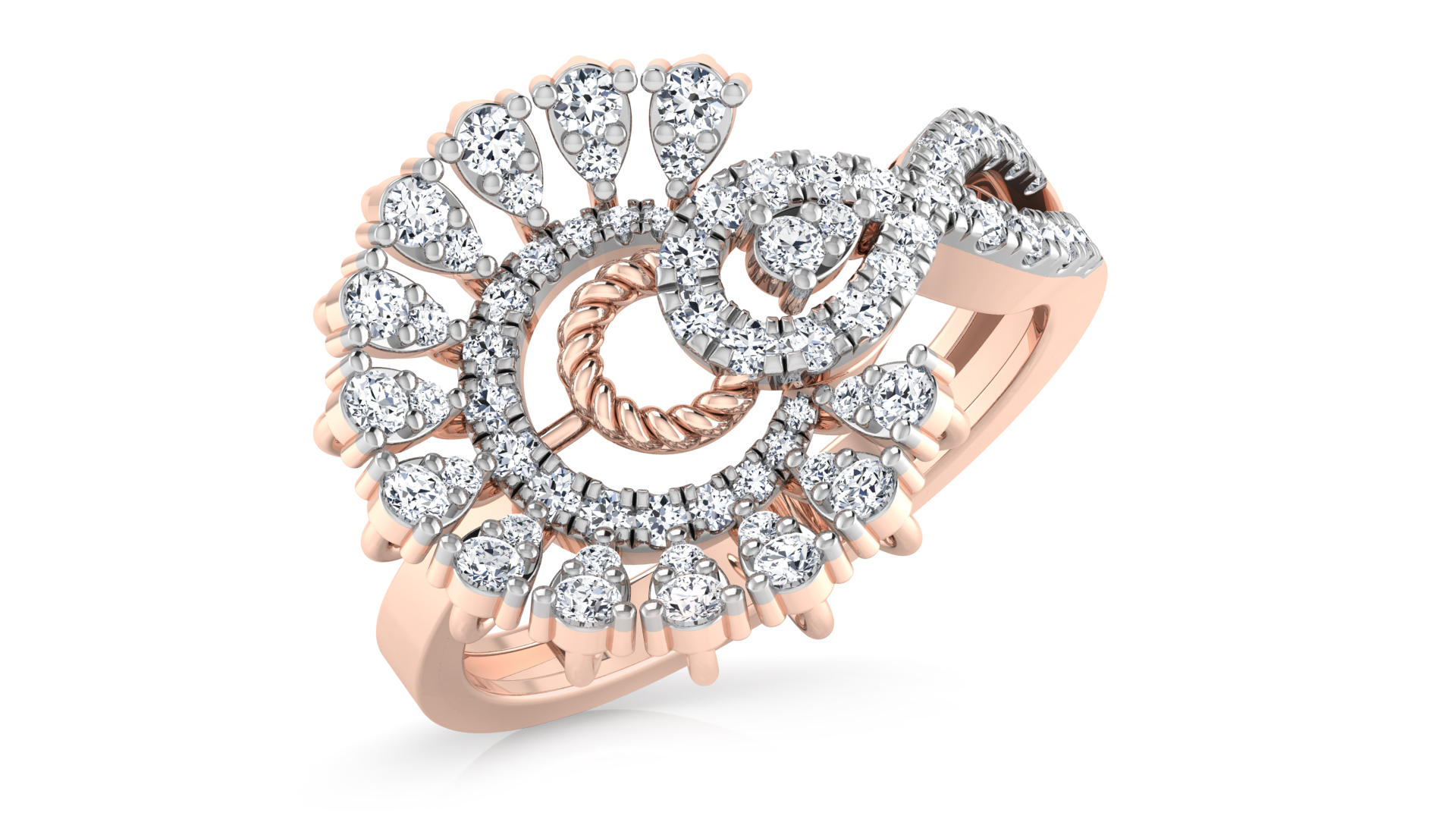 Designer Stylish 18 K Gold Diamond Ring for Women and Girls