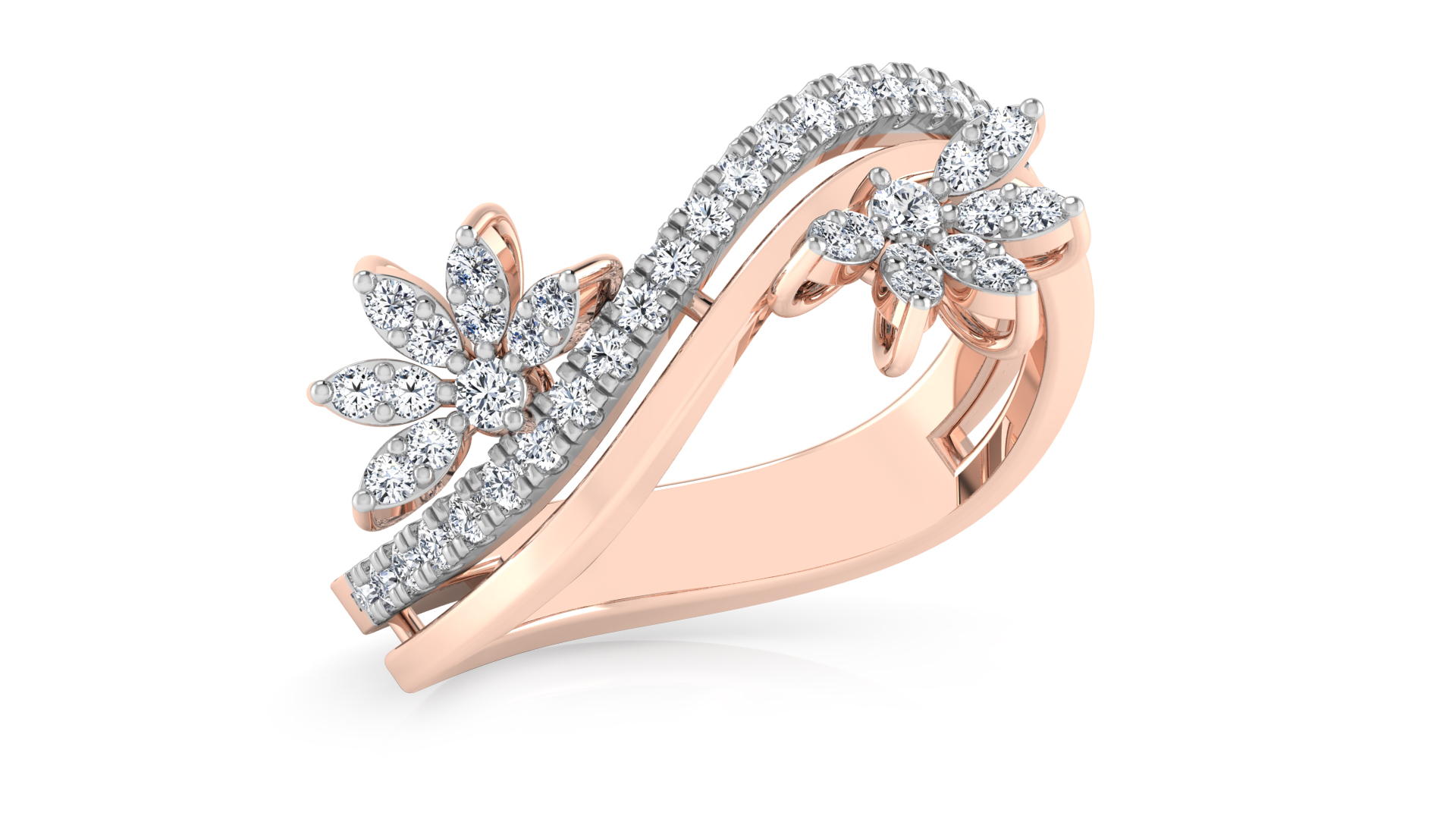 Designer Stylish 18 K Gold Diamond Ring for Women and Girls