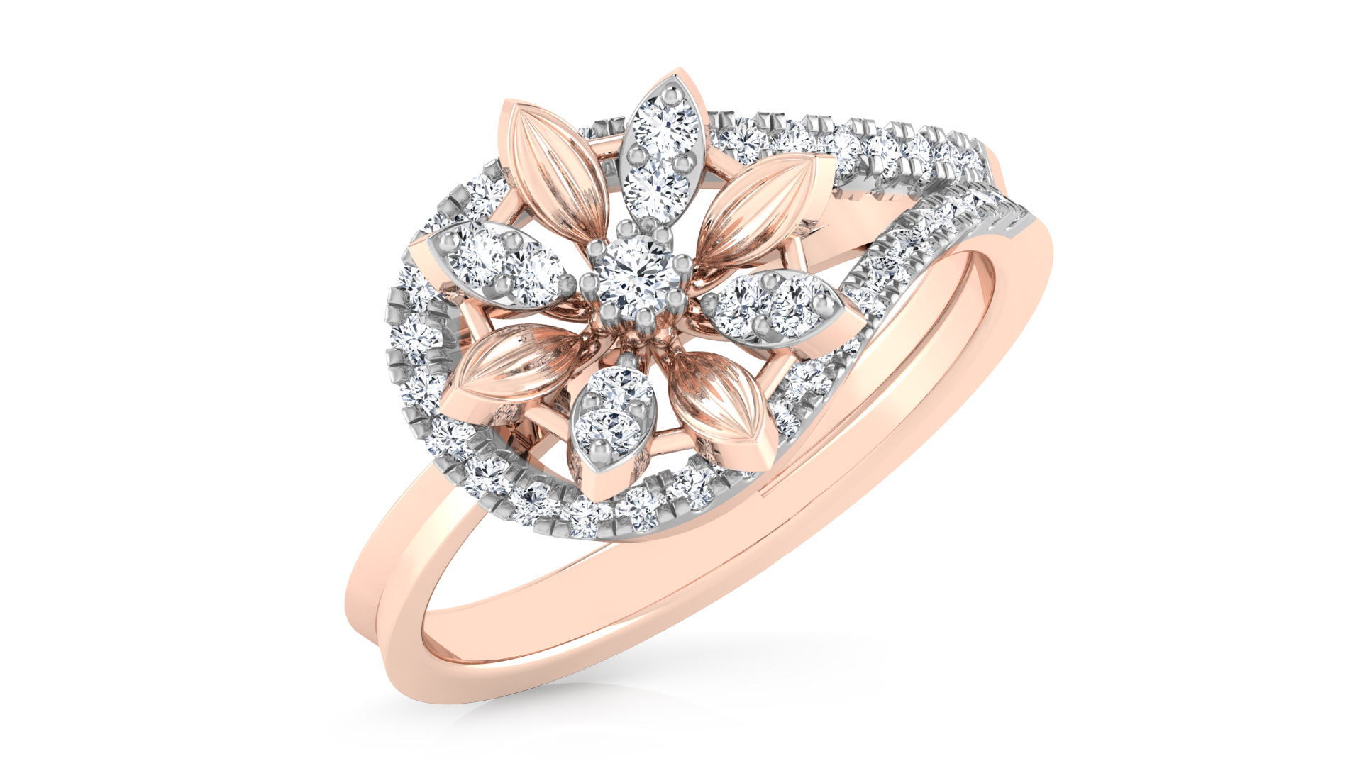 Designer Stylish 18 K Gold Diamond Ring for Women and Girls