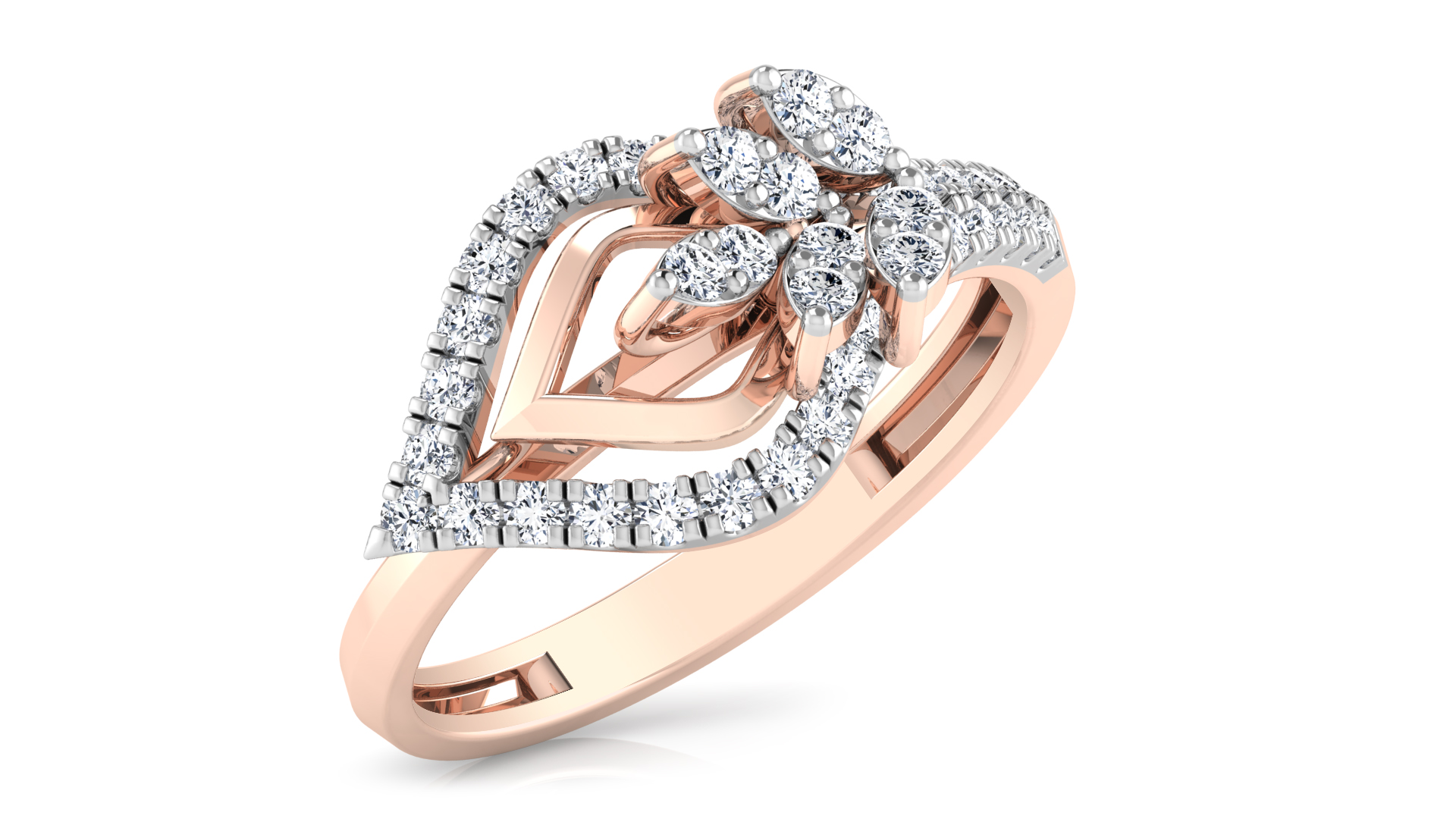 Designer Stylish 18 K Gold Diamond Ring for Women and Girls