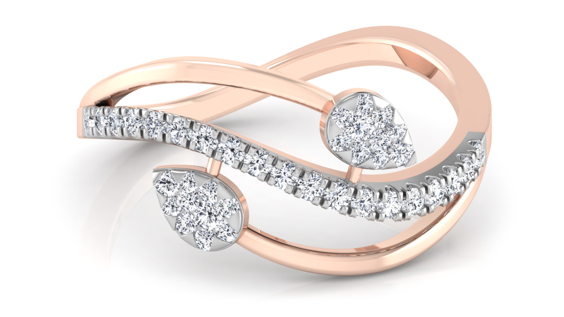 Designer Stylish 18 K Gold Diamond Ring for Women and Girls