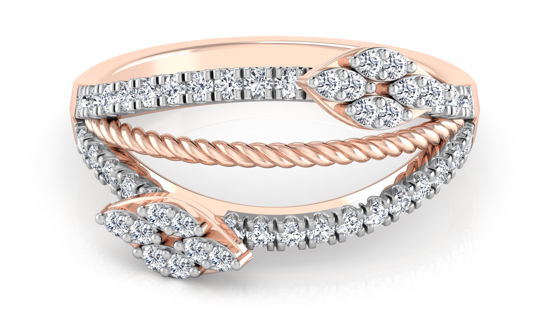 Designer Stylish 18 K Gold Diamond Ring for Women and Girls