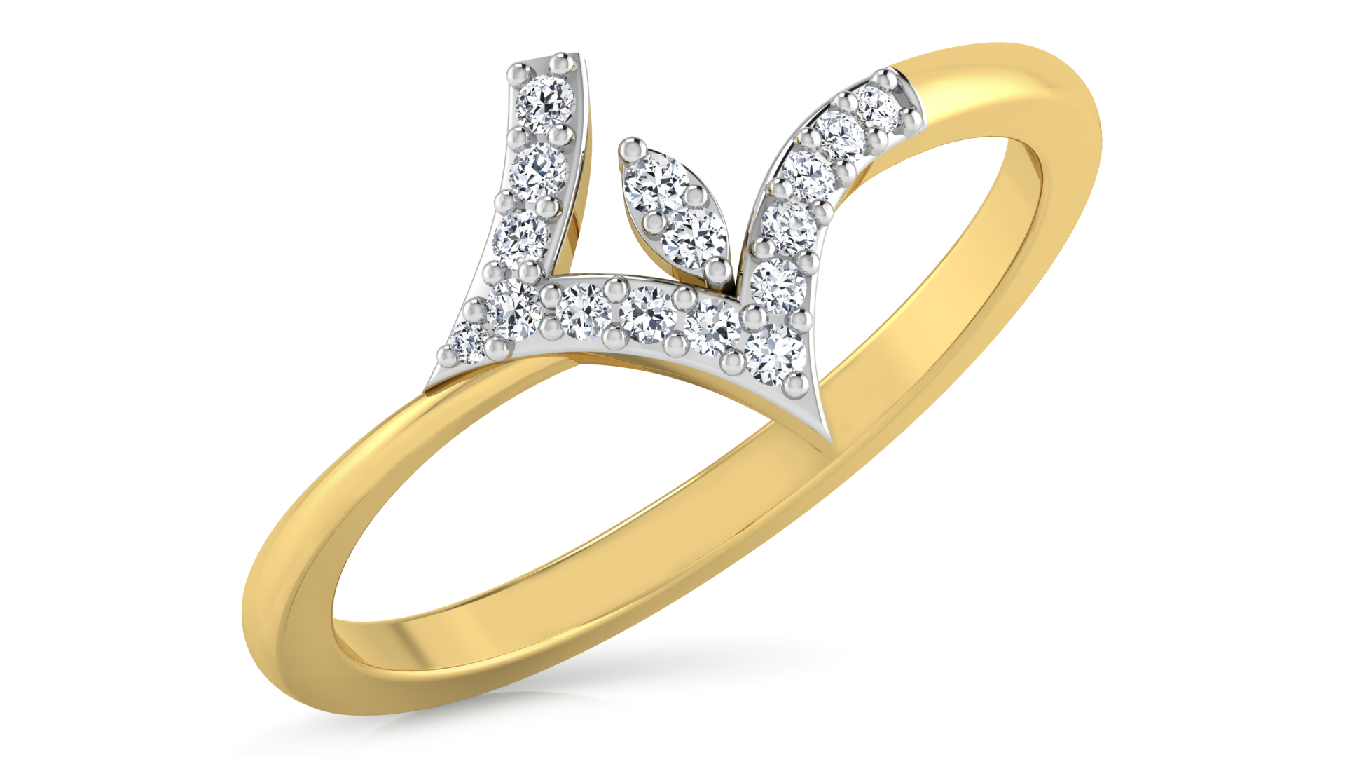 Designer Stylish 18 K Gold Diamond Ring for Women and Girls