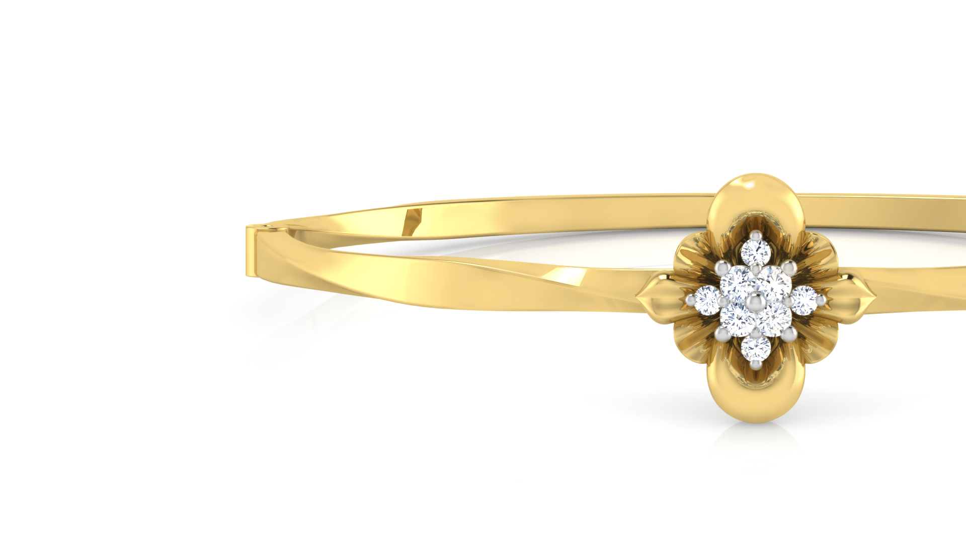 Designer Trendy 18k Gold Kada Bracelet for Girls and Women