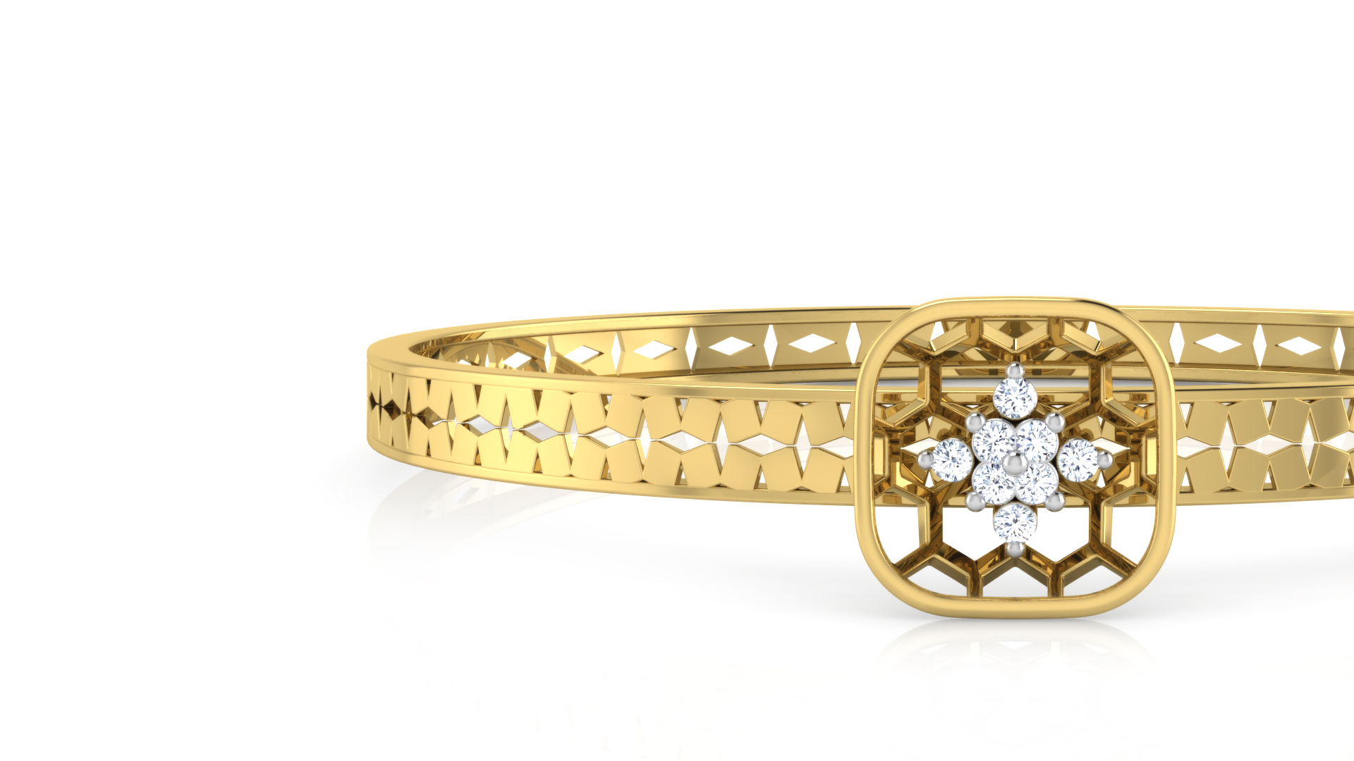Designer Trendy 18k Gold Kada Bracelet for Girls and Women