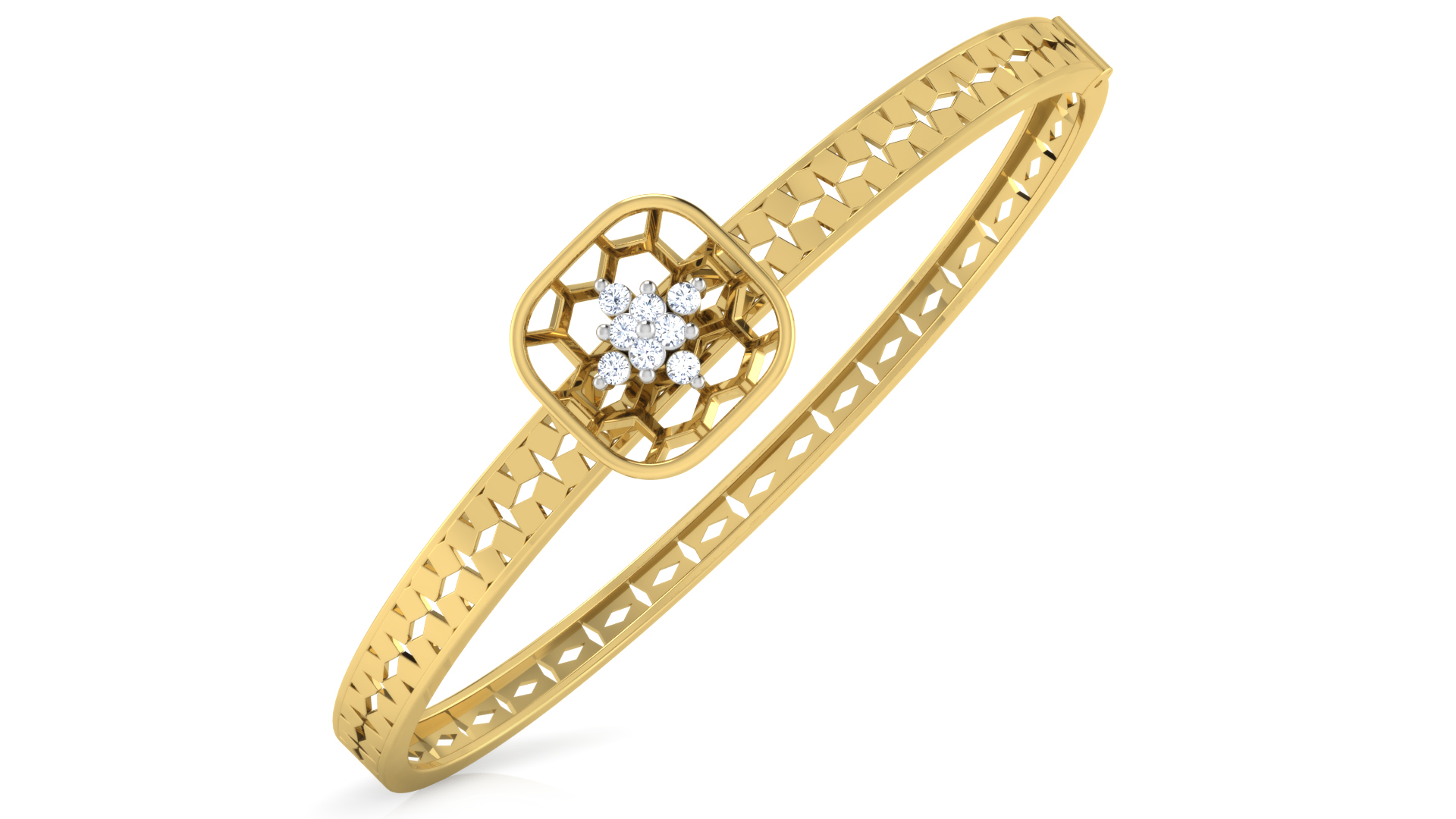 Designer Trendy 18k Gold Kada Bracelet for Girls and Women
