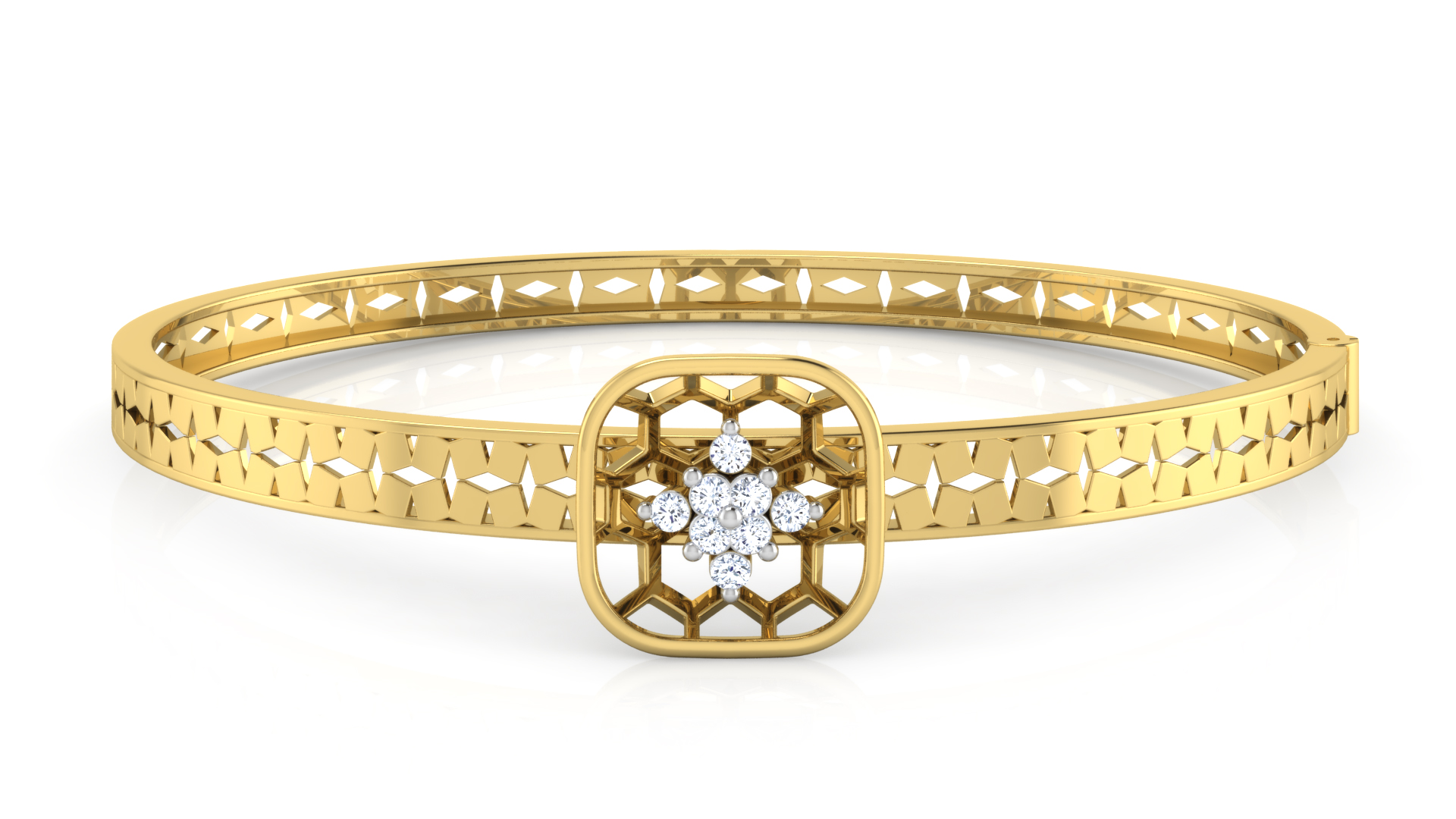 Designer Trendy 18k Gold Kada Bracelet for Girls and Women