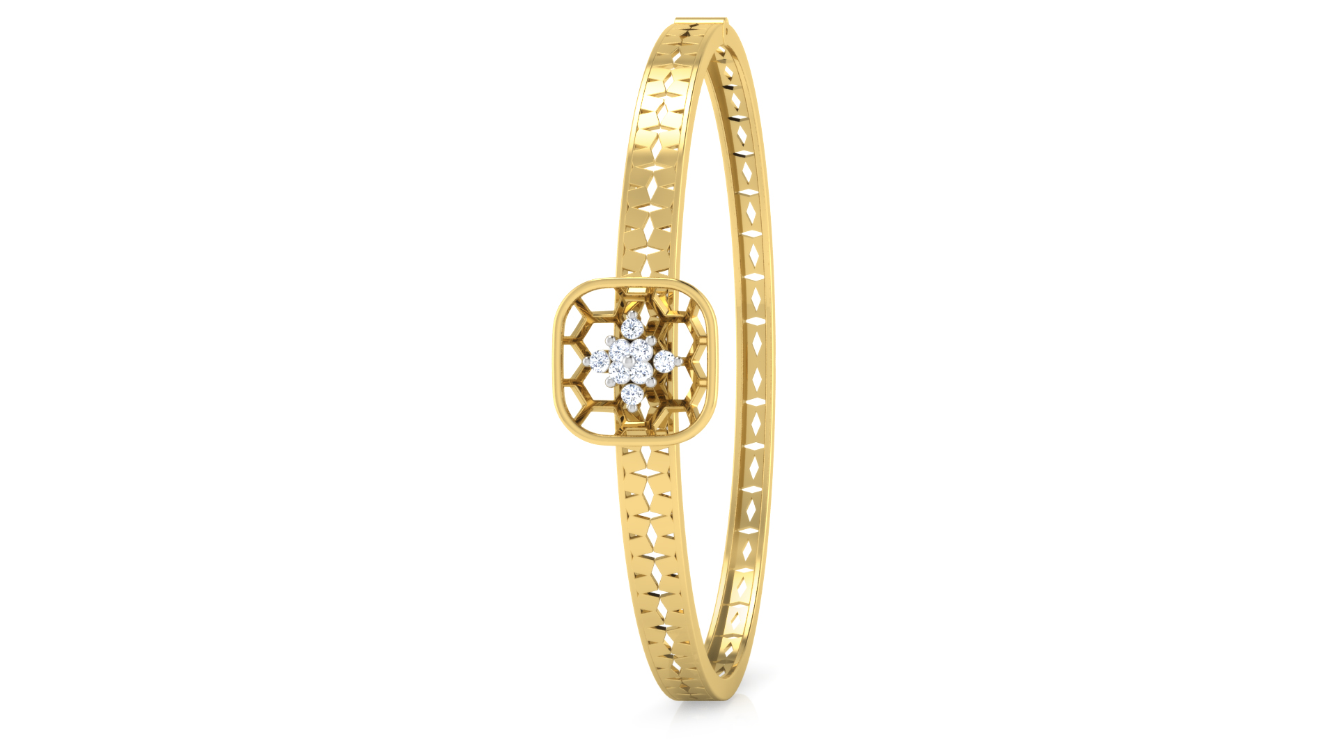 Designer Trendy 18k Gold Kada Bracelet for Girls and Women