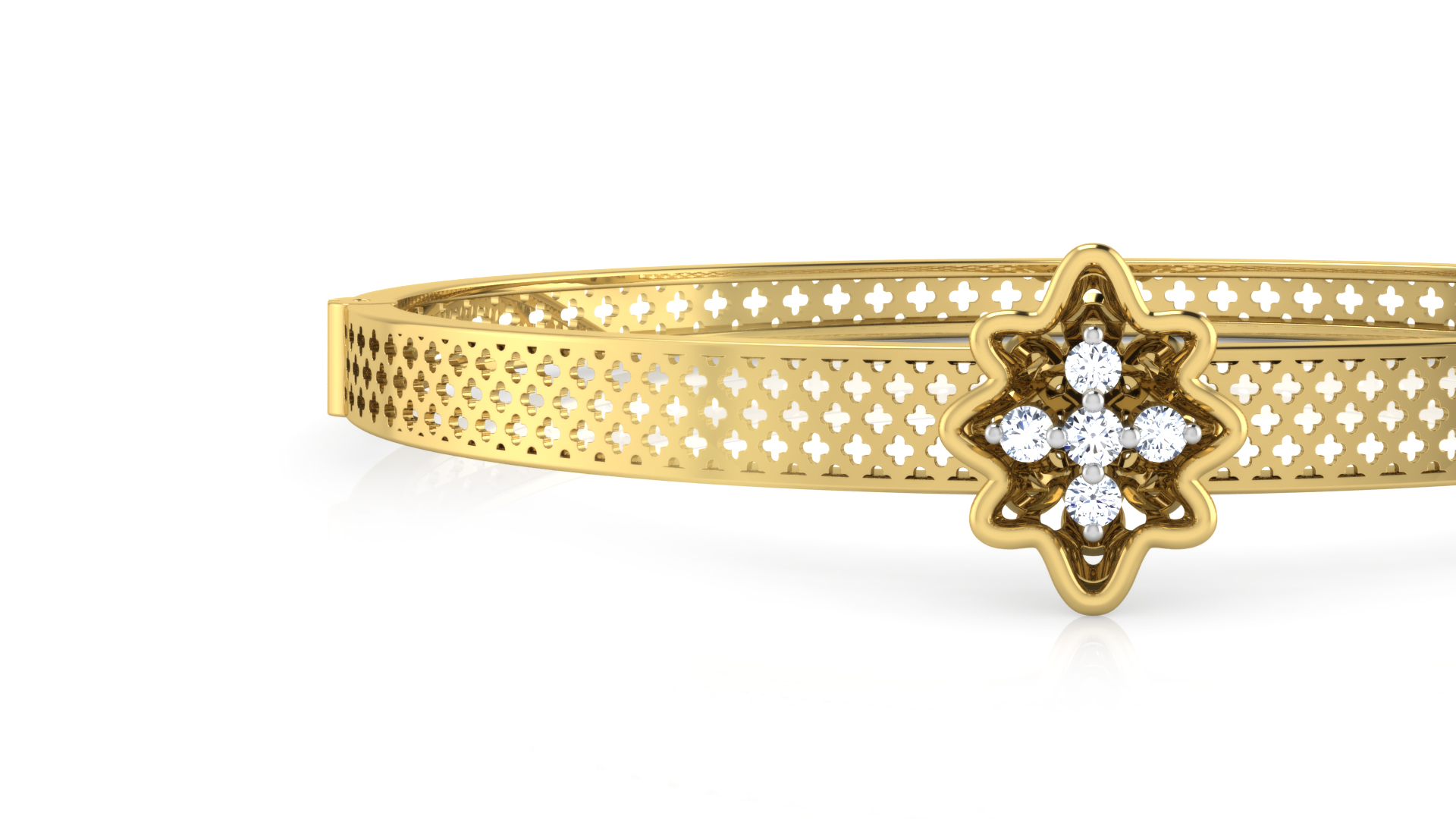 Designer Trendy 18k Gold Kada Bracelet for Girls and Women