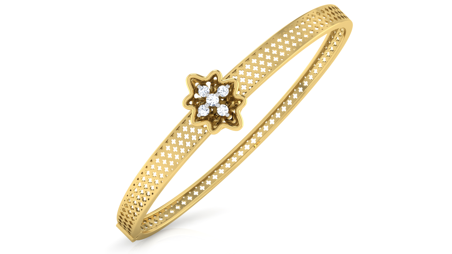 Designer Trendy 18k Gold Kada Bracelet for Girls and Women