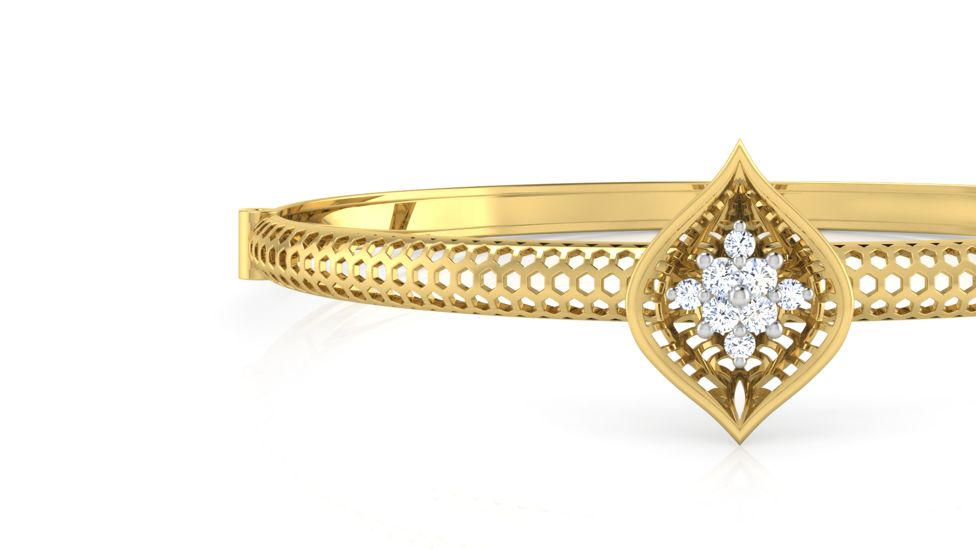 Designer Trendy 18k Gold Kada Bracelet for Girls and Women