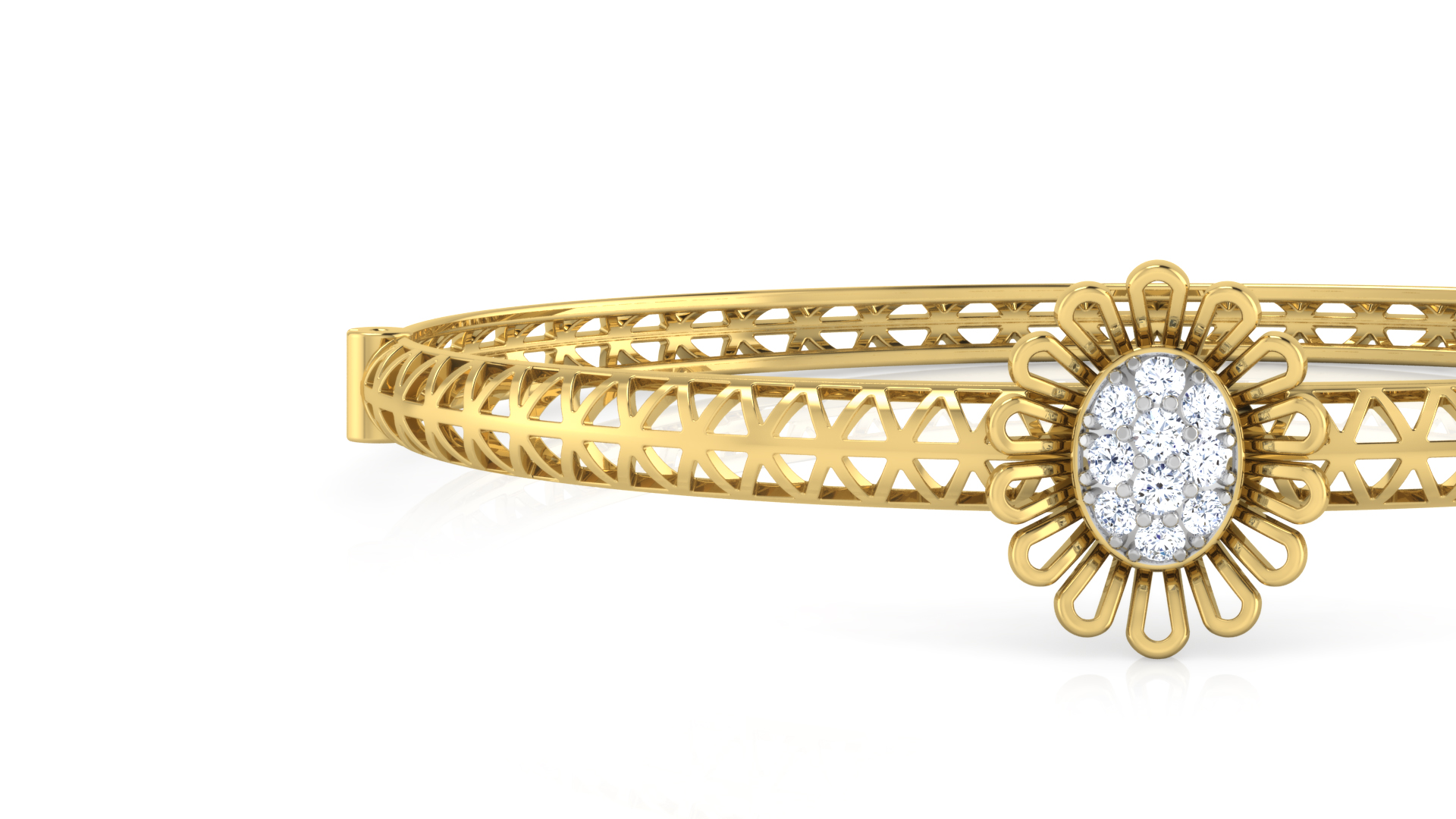 Designer Trendy 18k Gold Kada Bracelet for Girls and Women