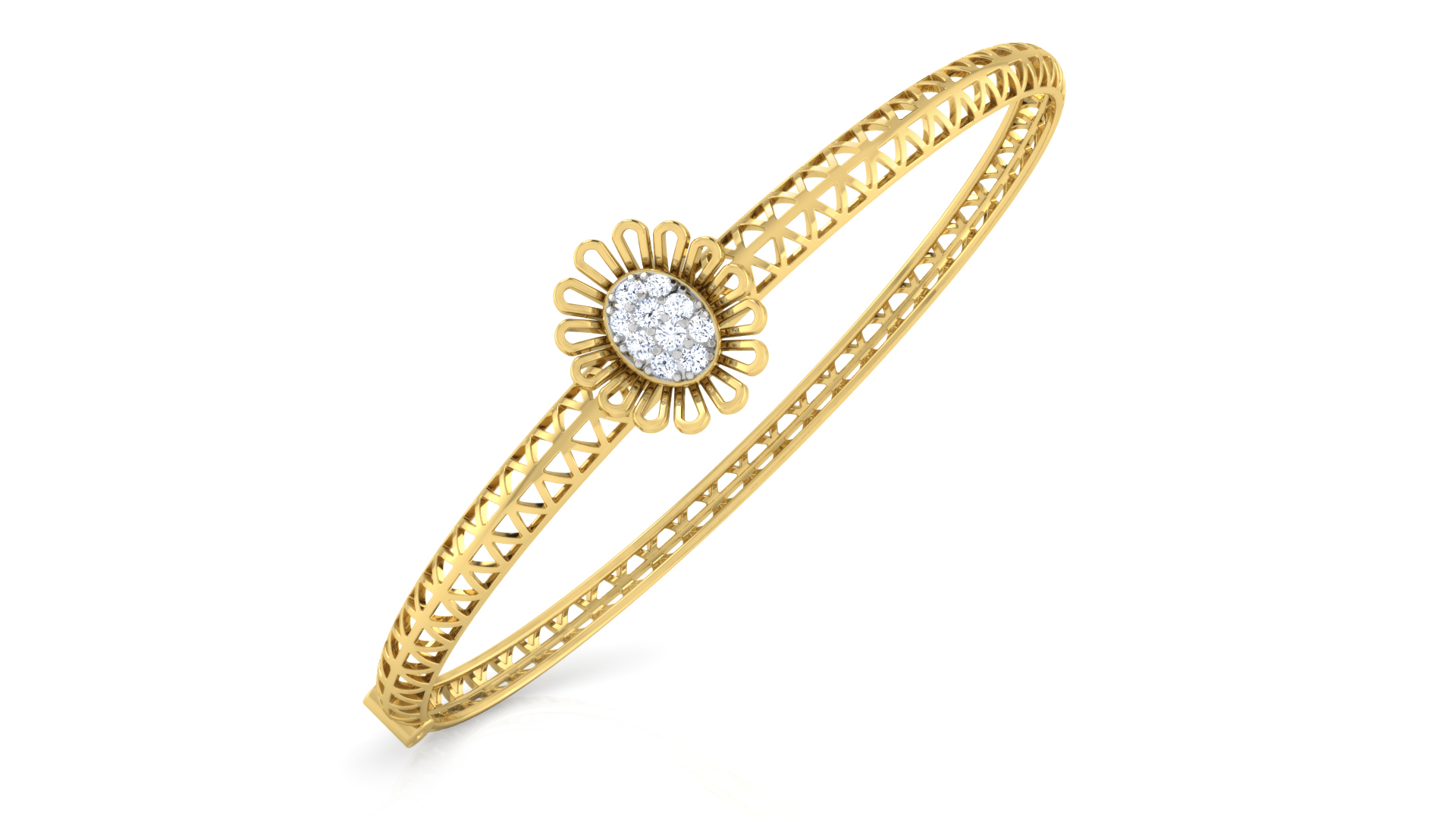 Designer Trendy 18k Gold Kada Bracelet for Girls and Women